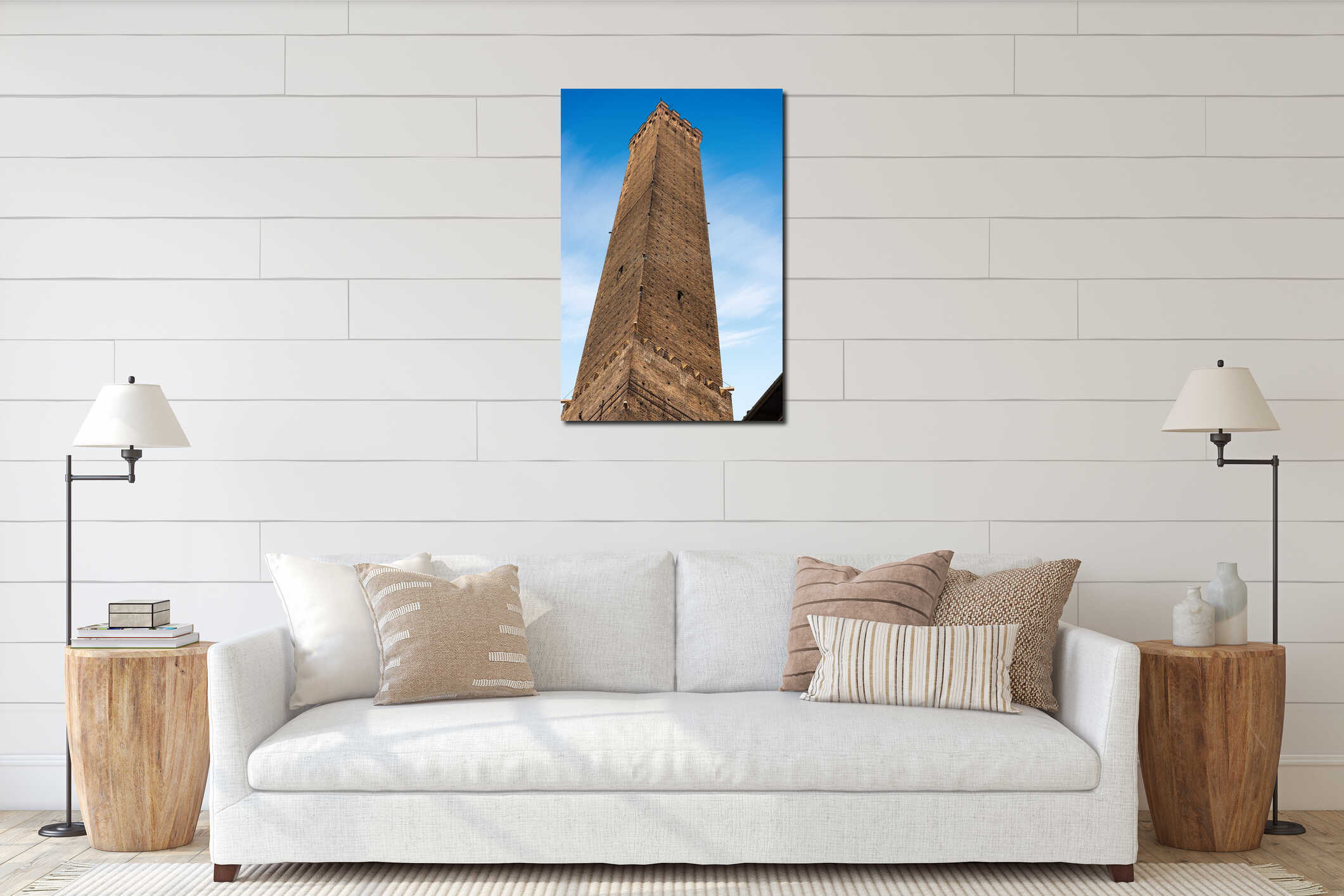 Torre degli Asinelli - Ancient tower symbol of Bologna Italy interior mockup