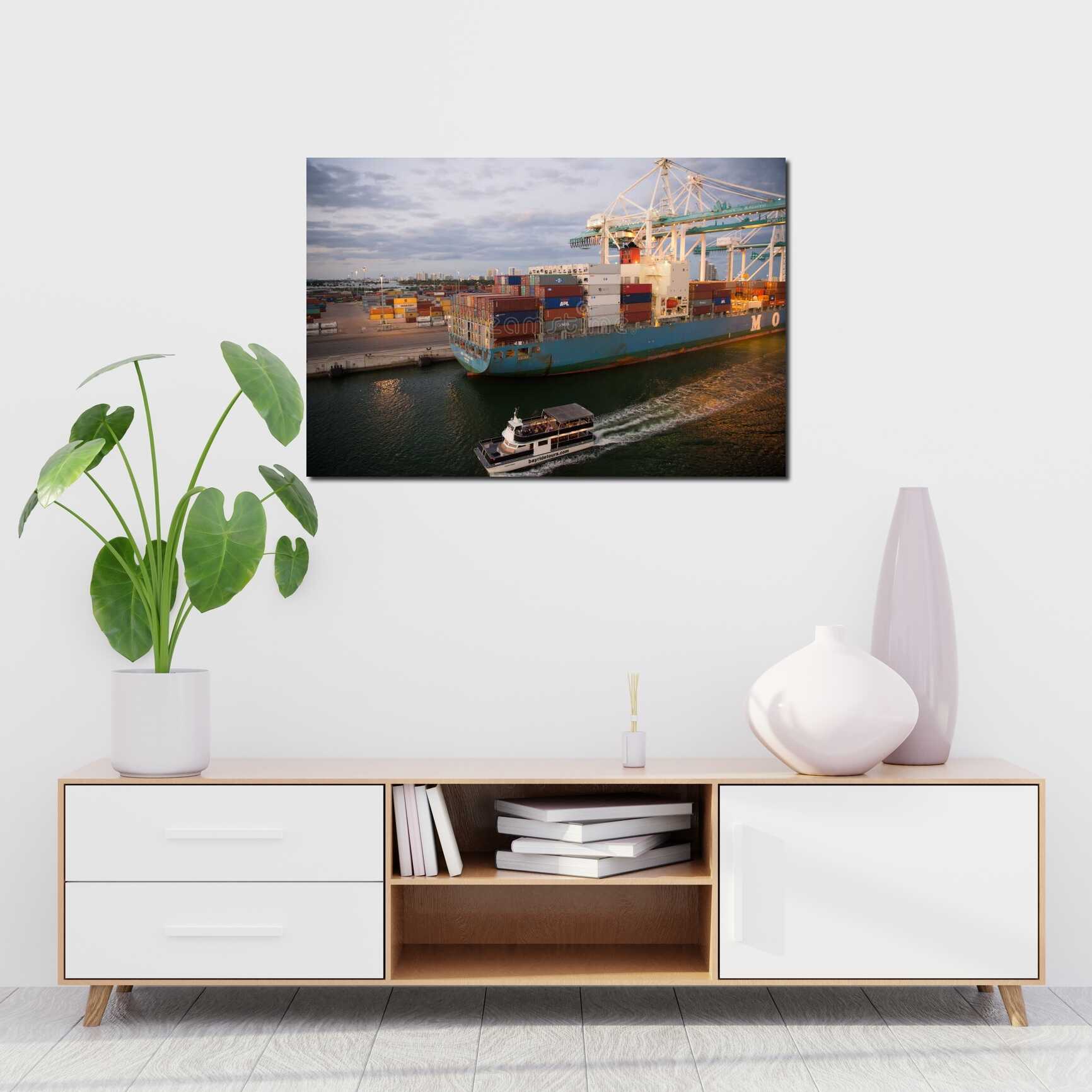 Canvas above sofa for size context