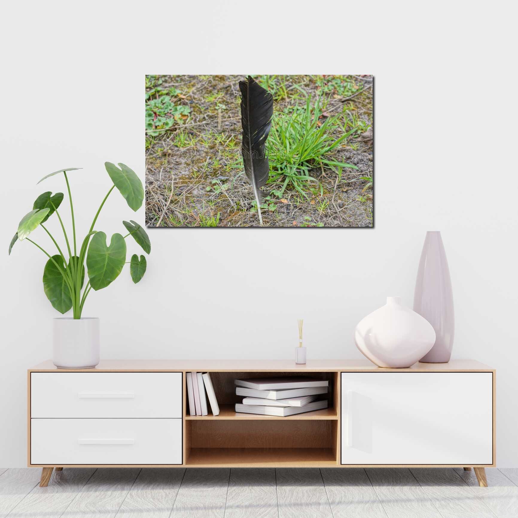 Canvas above sofa for size context