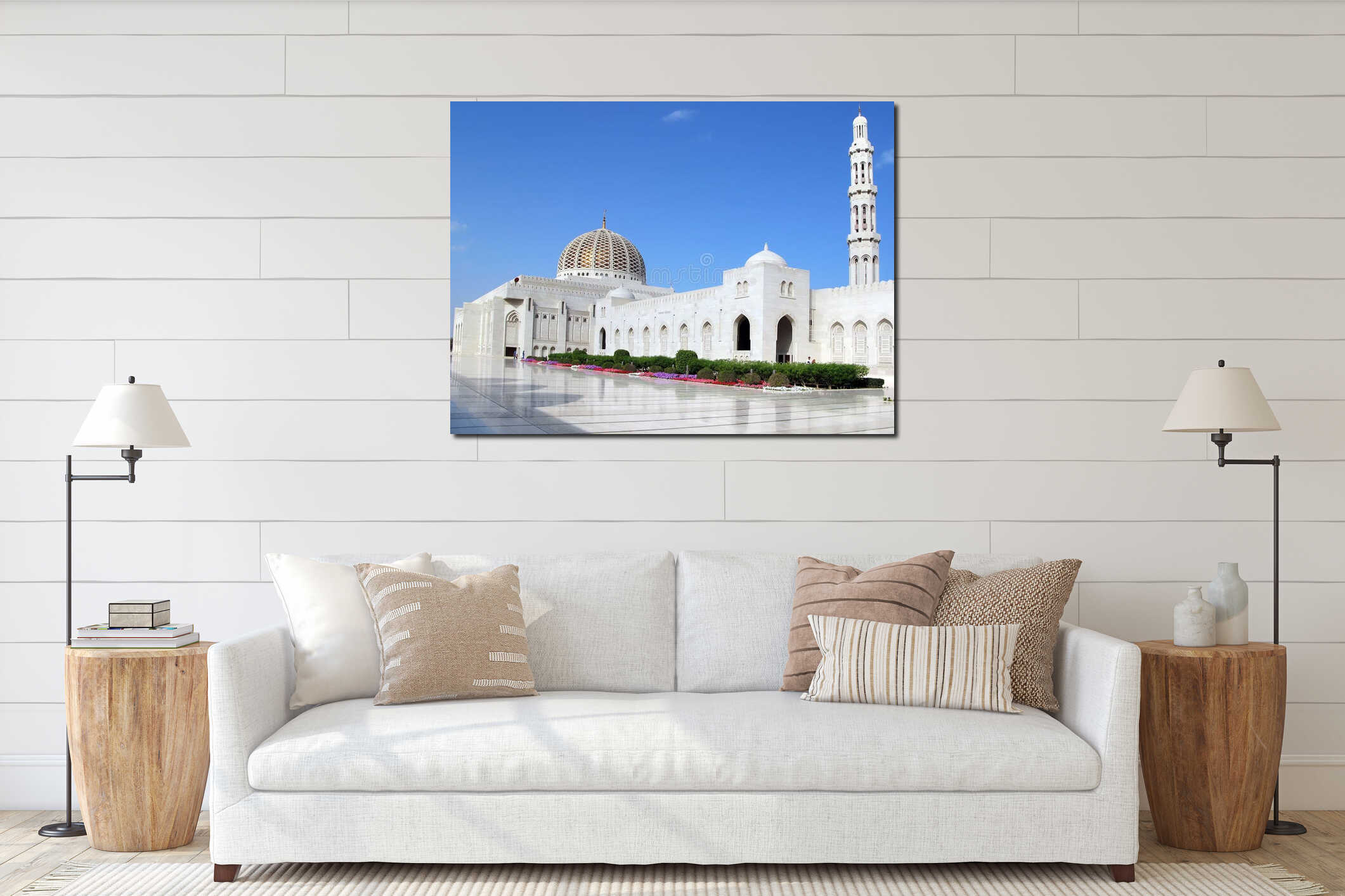 Al Qubrah Mosque in Muscat Oman interior mockup