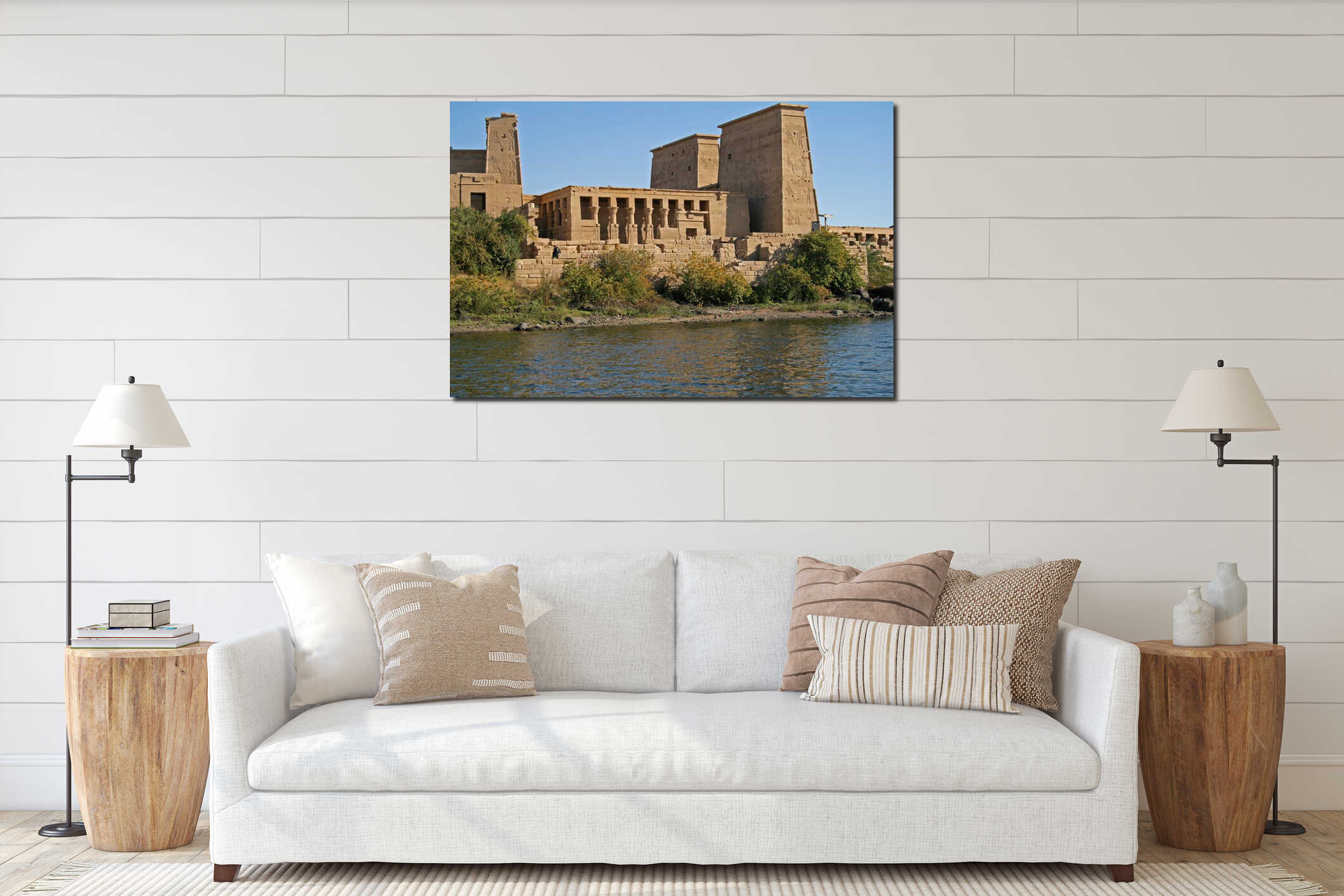 Island view of Philae temple - Aswan Egypt interior mockup