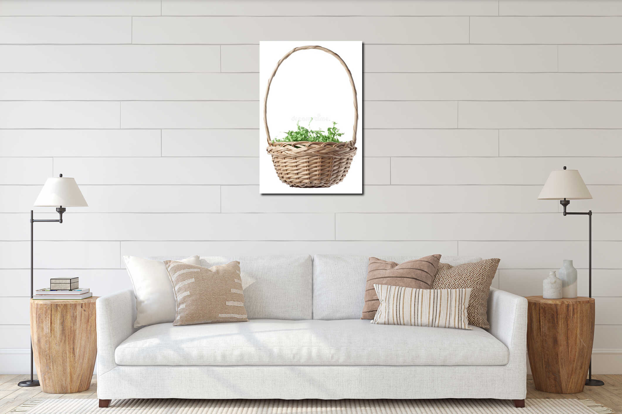Empty Easter Basket with Green Grass interior mockup