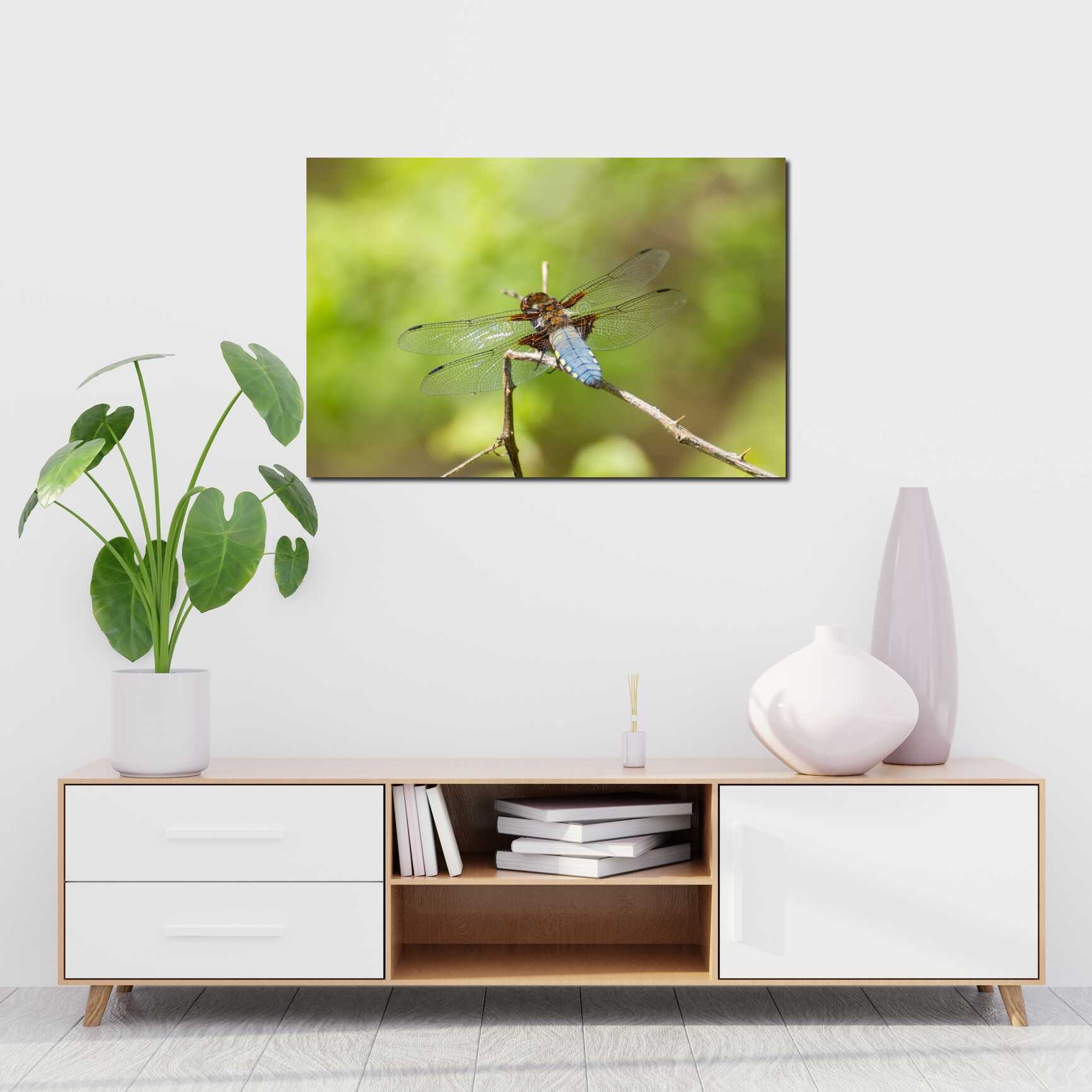 Canvas above sofa for size context