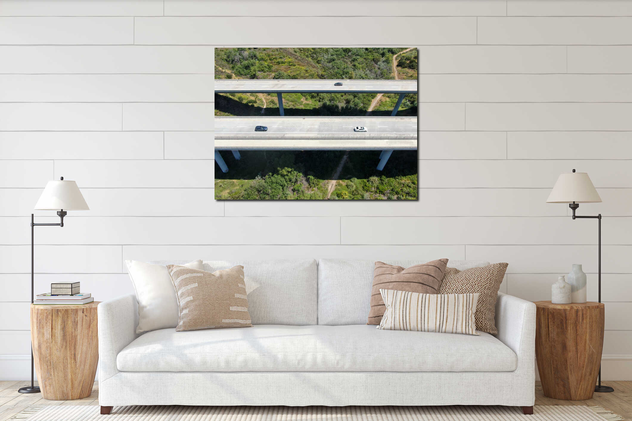 Canvas above sideboard for size context