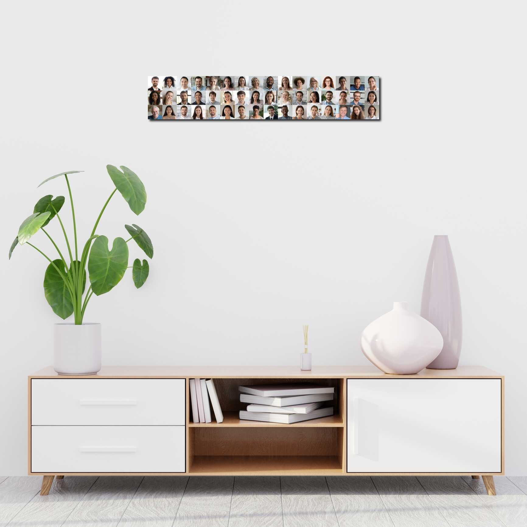 Canvas above sofa for size context