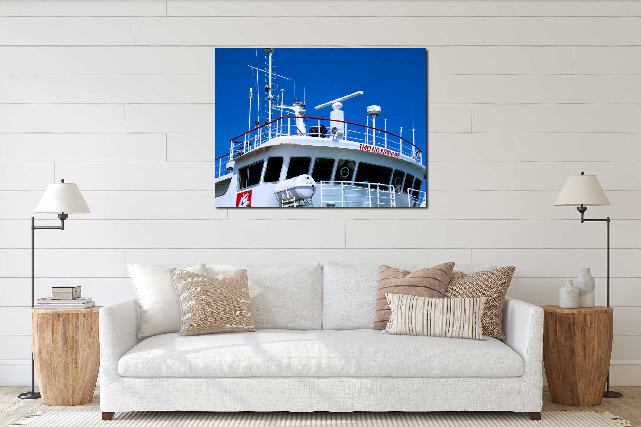 Cruise ships floating at harbour of Portblair andman Nicobar Islands interior mockup