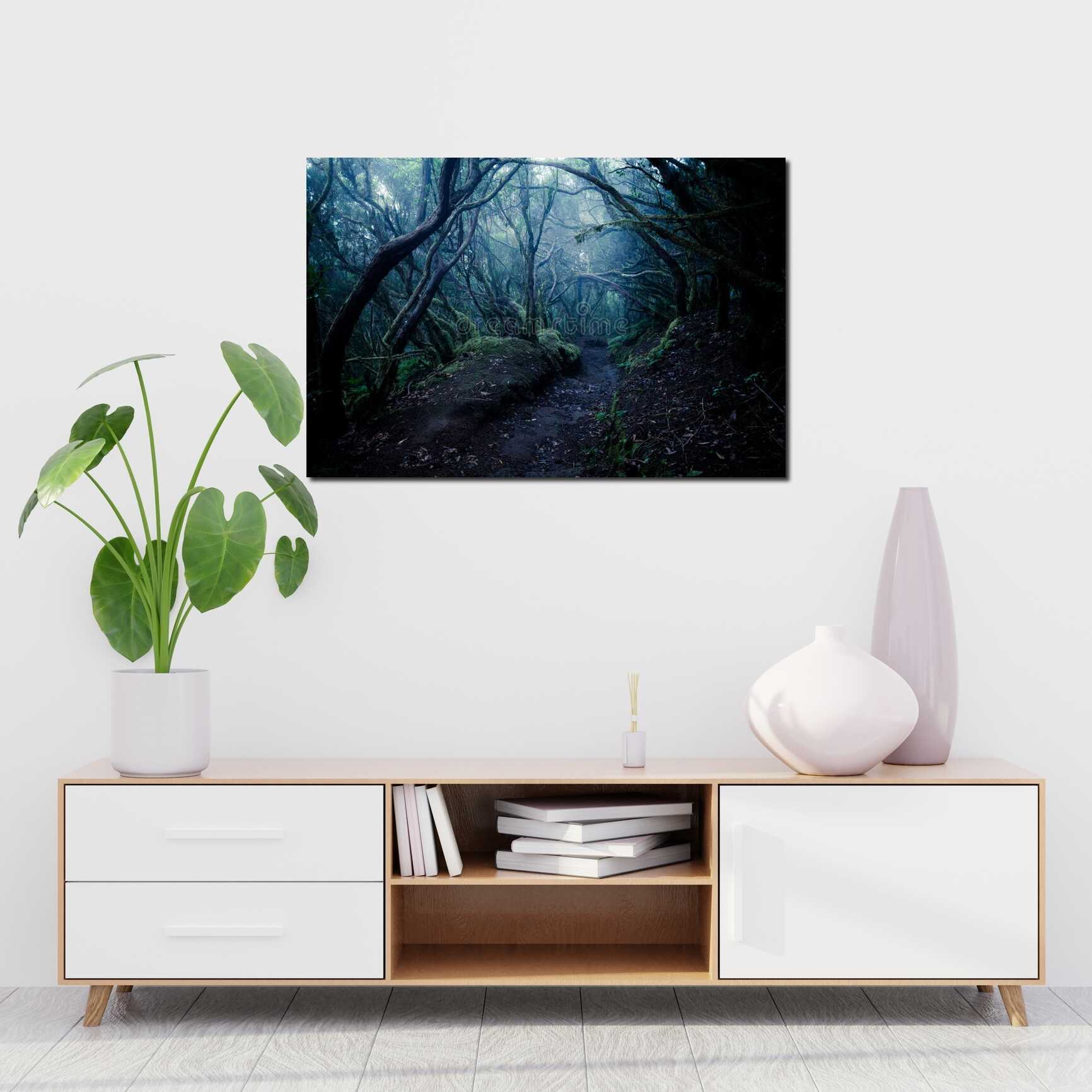 Canvas above sofa for size context