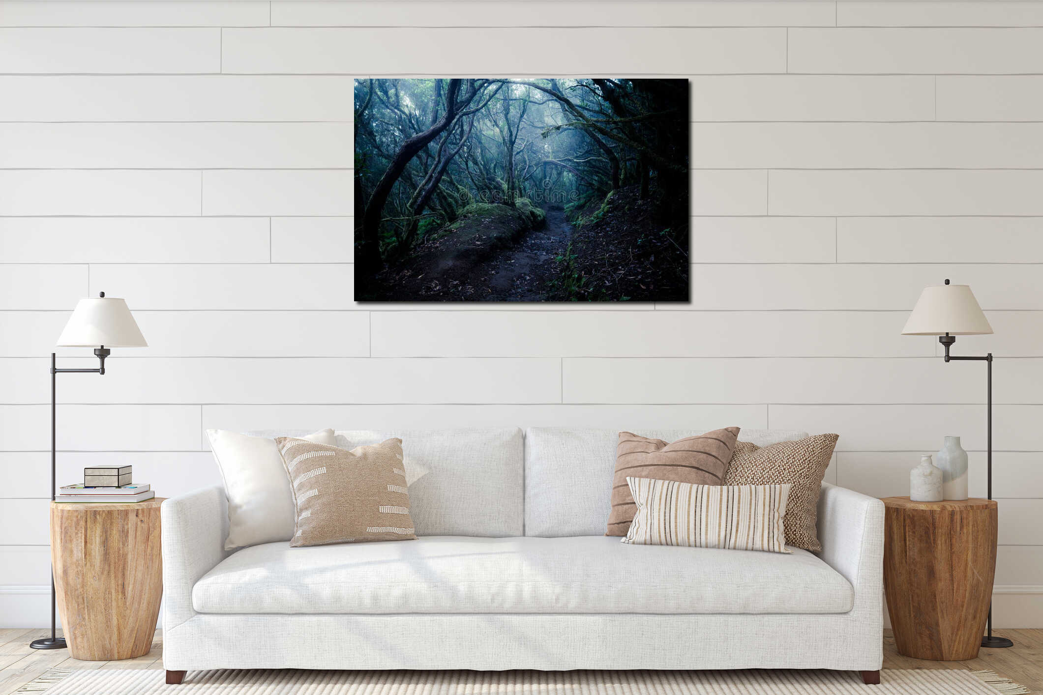 Canvas above sideboard for size context