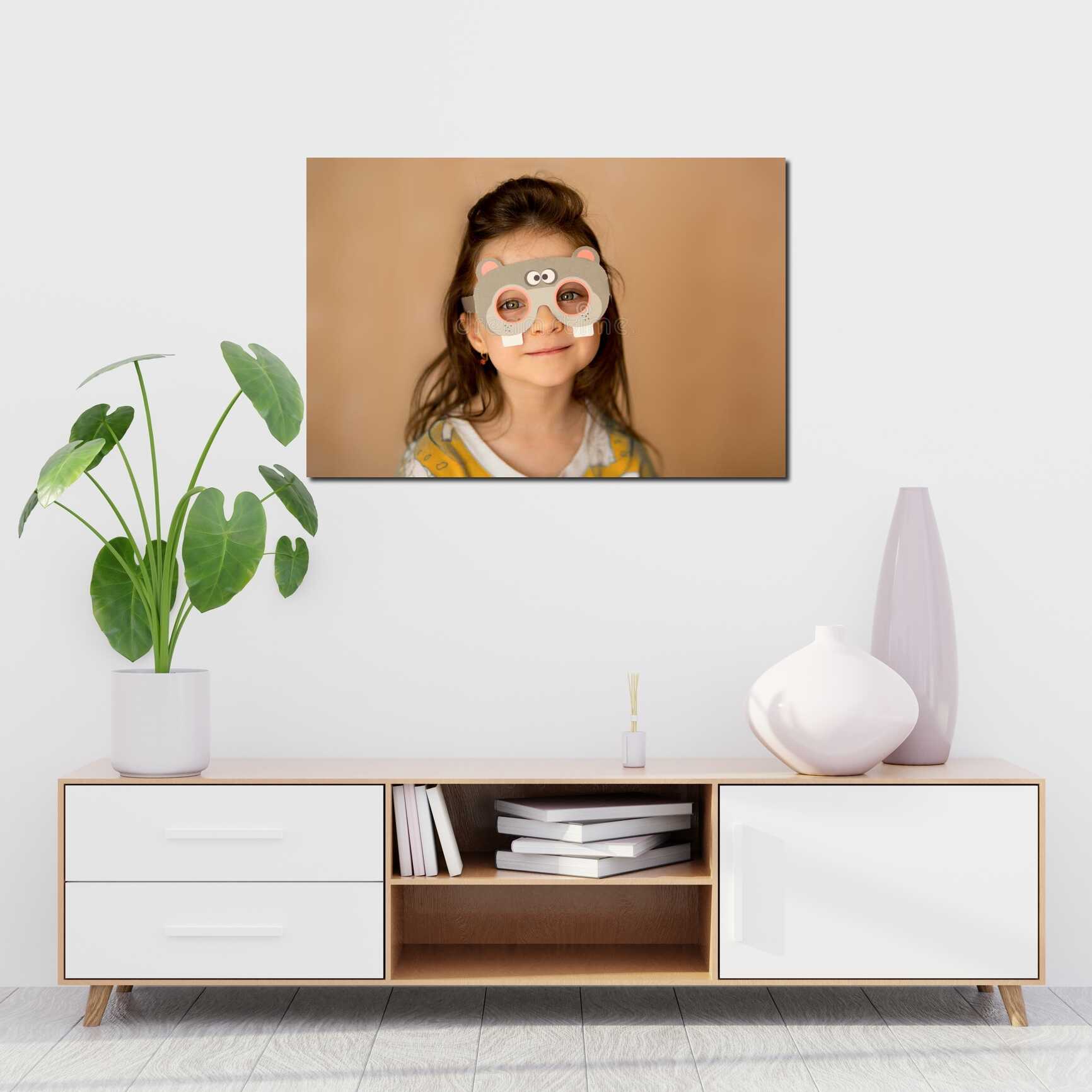 Canvas above sofa for size context