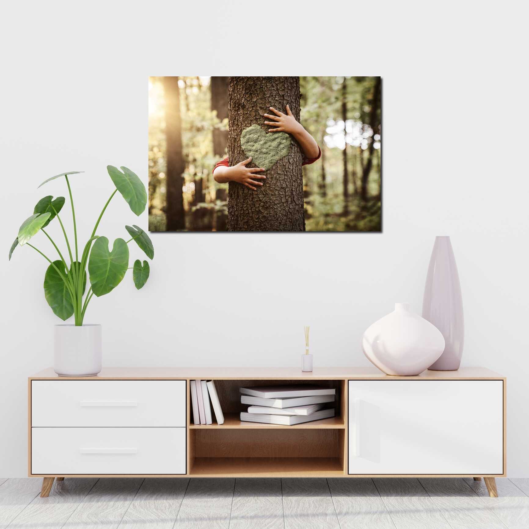 Canvas above sofa for size context