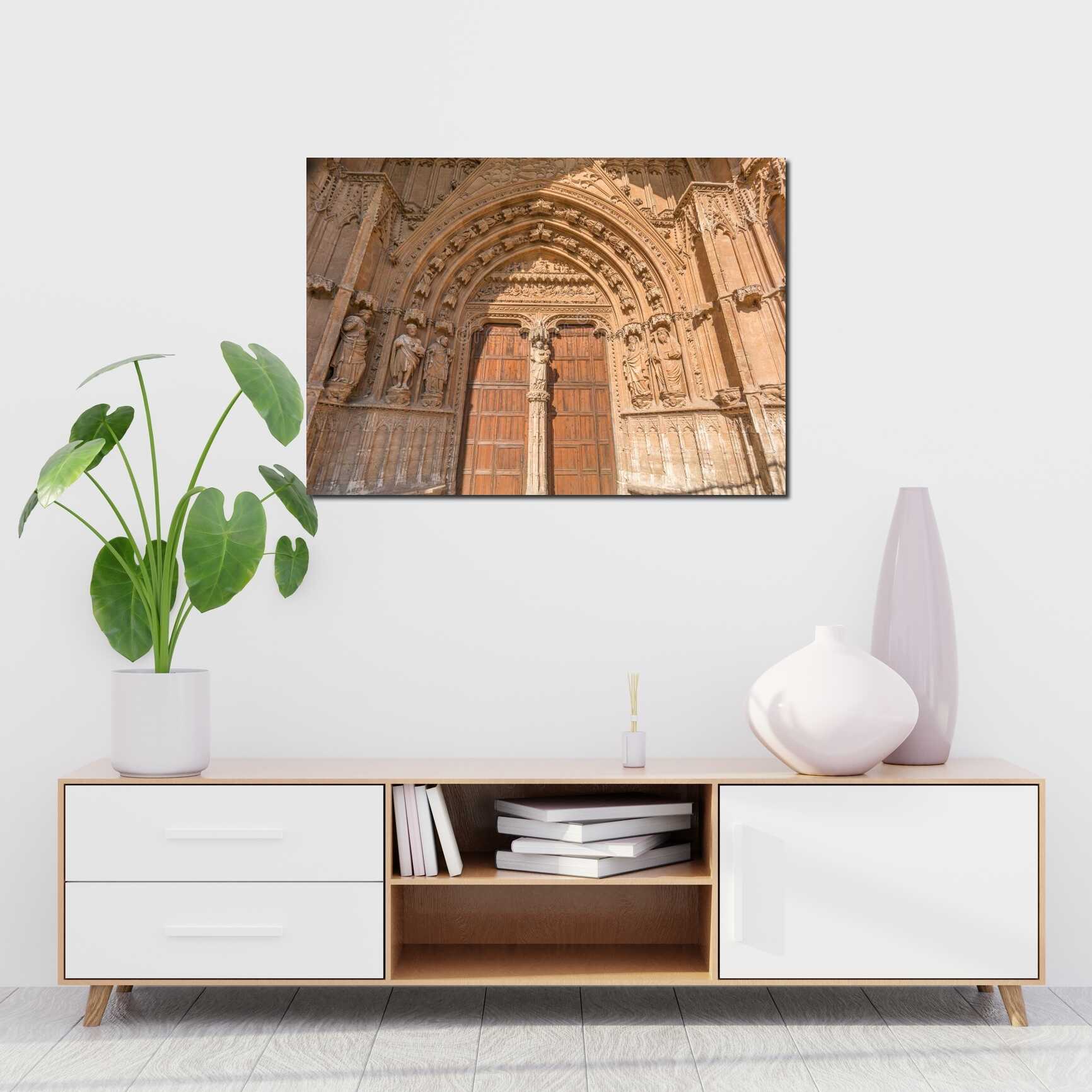 Canvas above sofa for size context