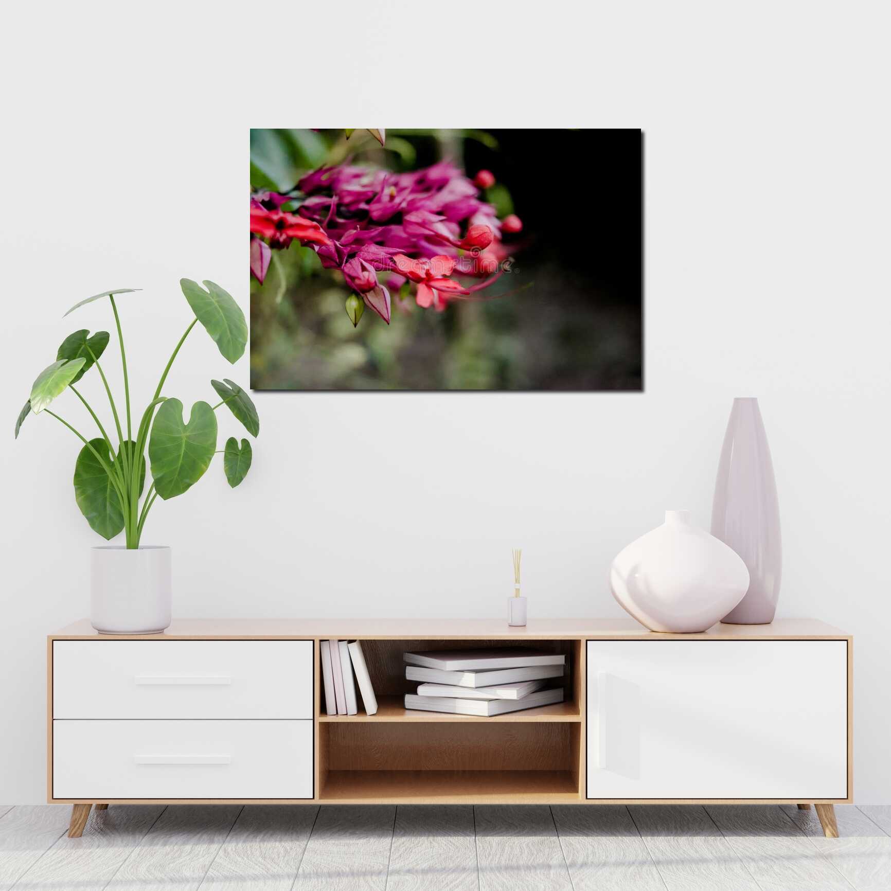 Canvas above sofa for size context