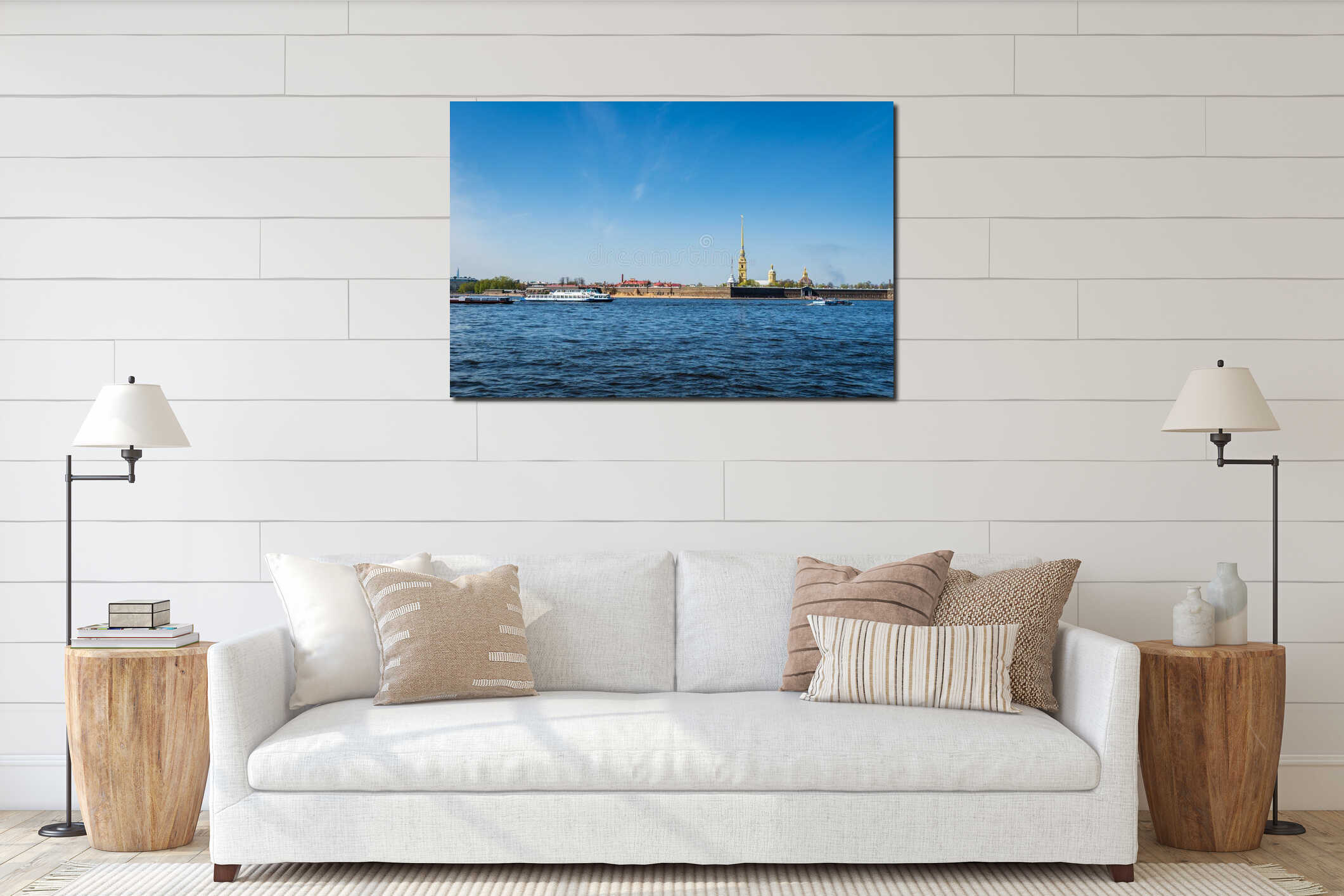 Saint Petersburg river view , Saint Petersburg , Russia interior mockup