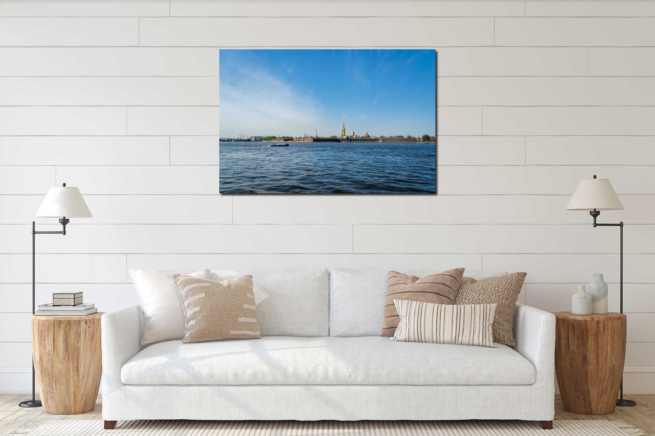 Saint Petersburg river view , Saint Petersburg , Russia interior mockup