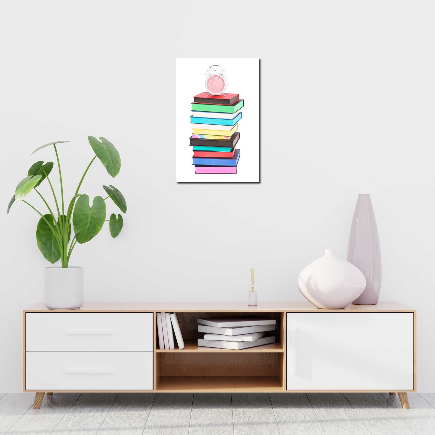 Canvas above sofa for size context