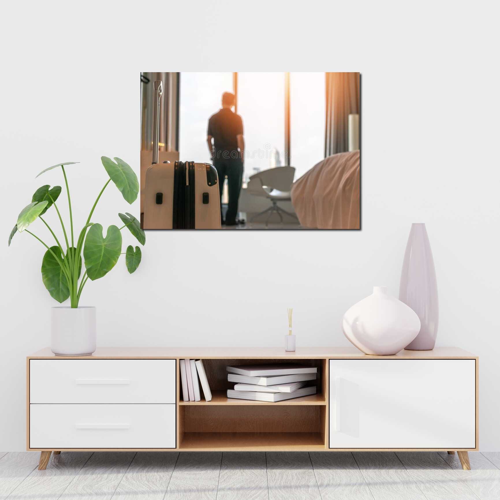 Canvas above sofa for size context