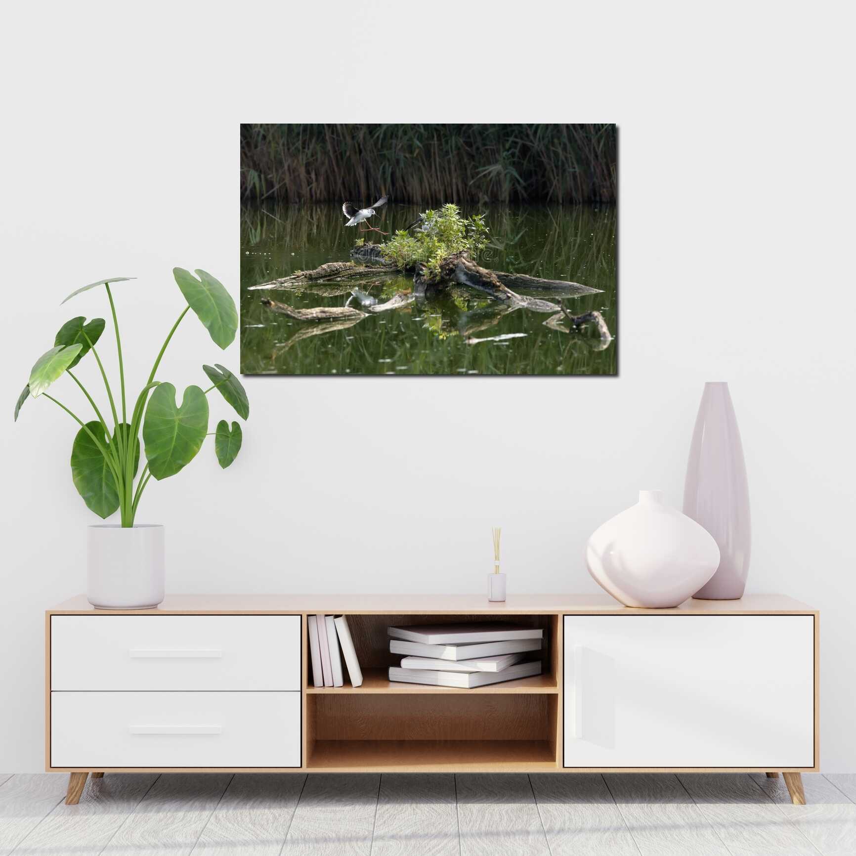 Canvas above sofa for size context