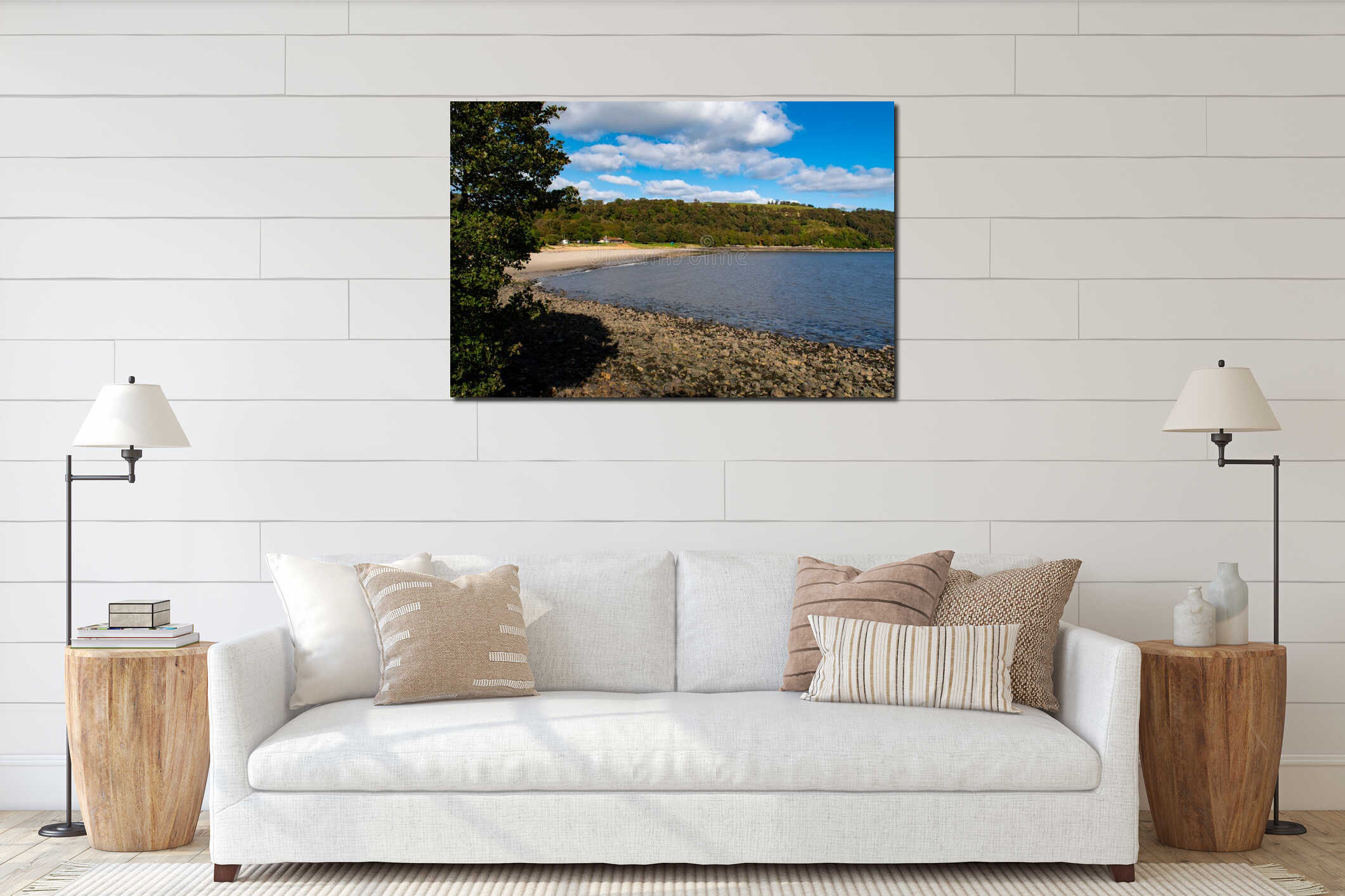 Silver Sands beach in Aberdour Scotland interior mockup