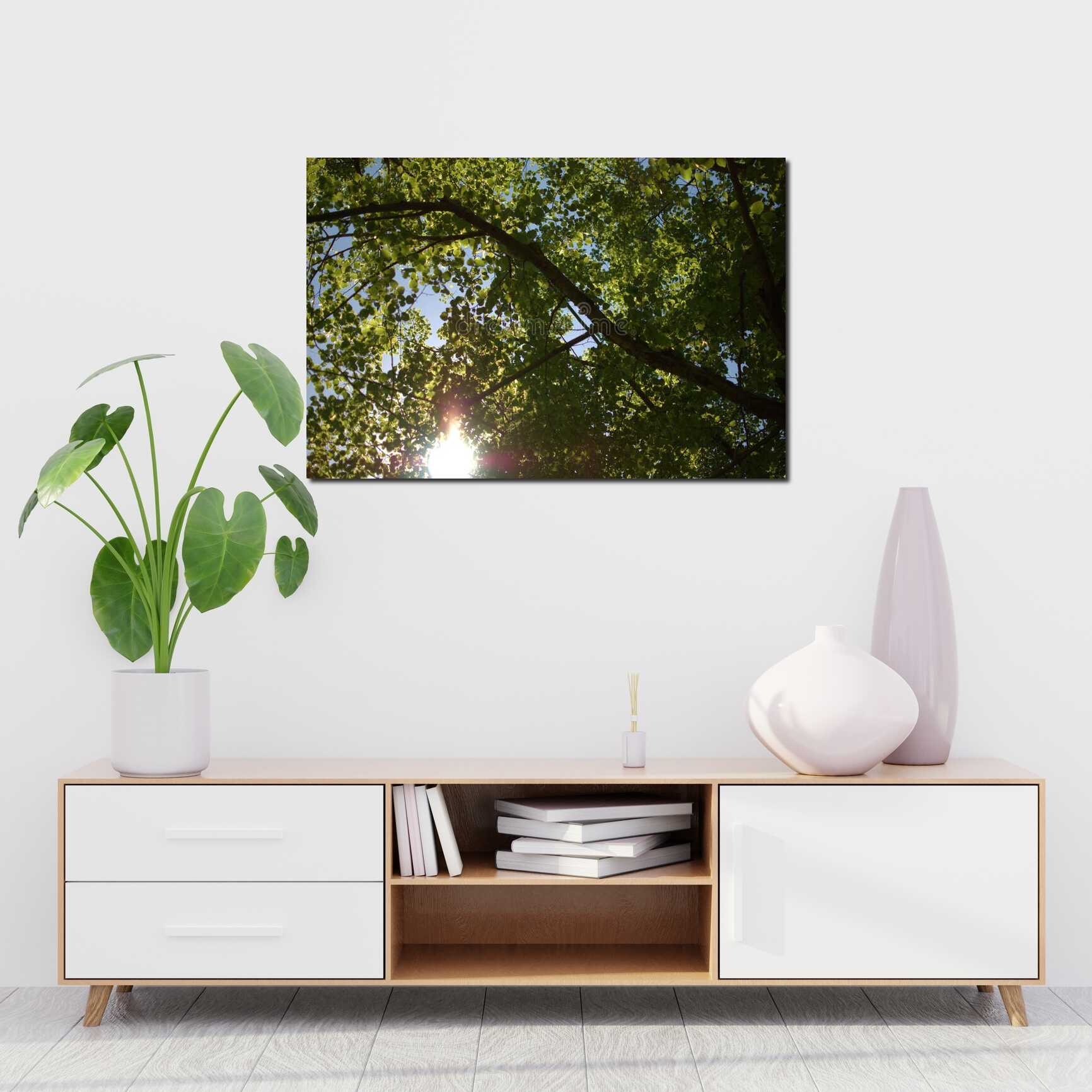 Canvas above sofa for size context