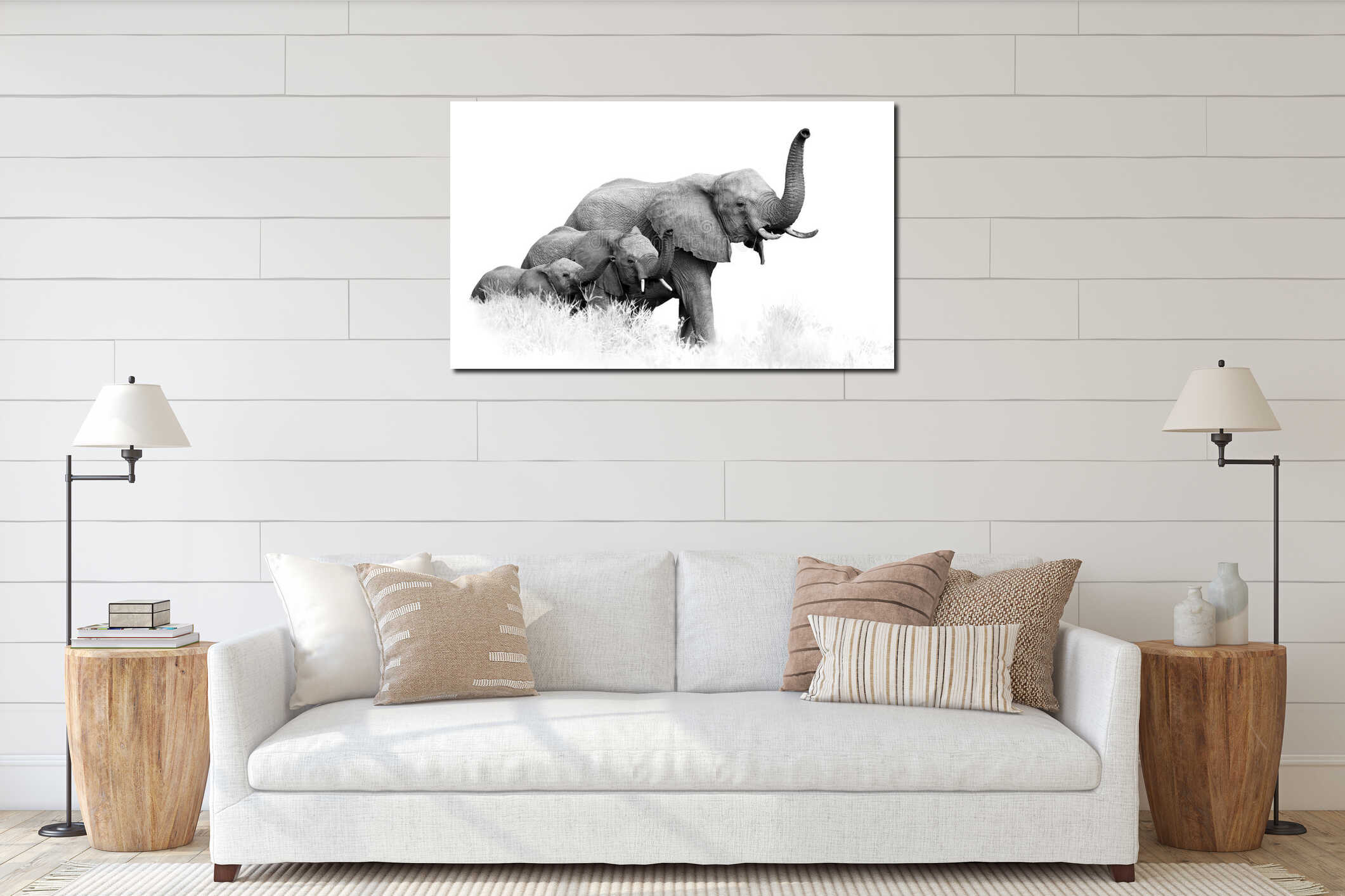 Canvas hanging interior mockup