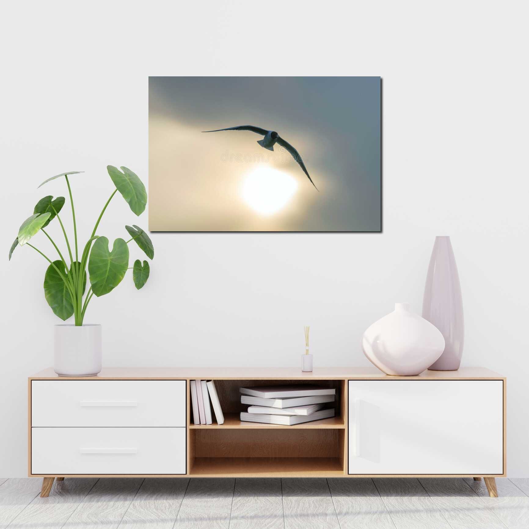 Canvas above sofa for size context