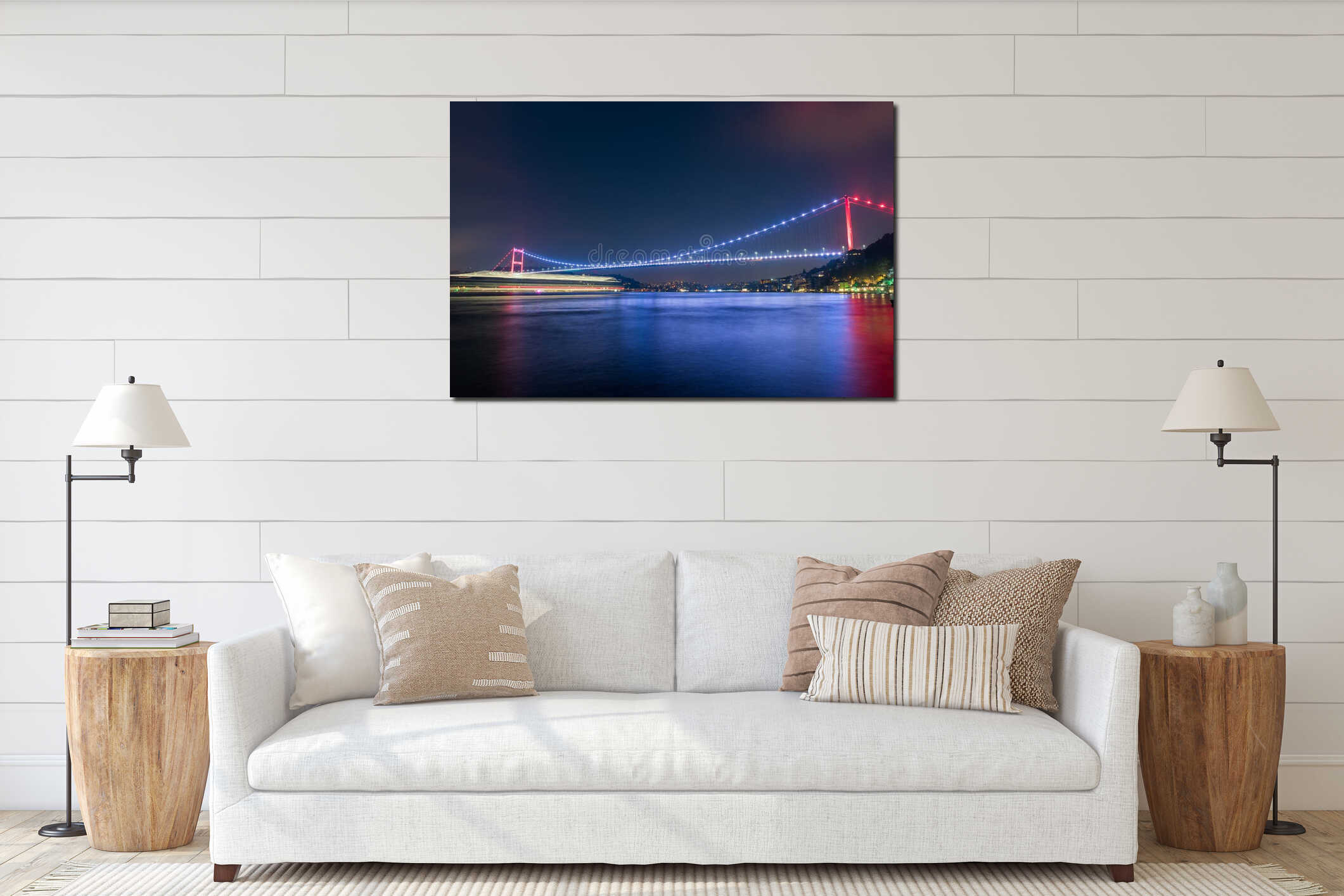 Fatih Sultan Mehmet Bridge in Istanbul interior mockup