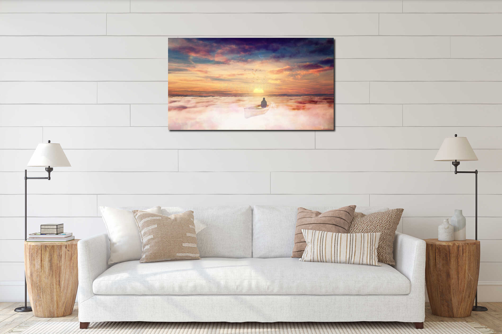 Canvas hanging interior mockup