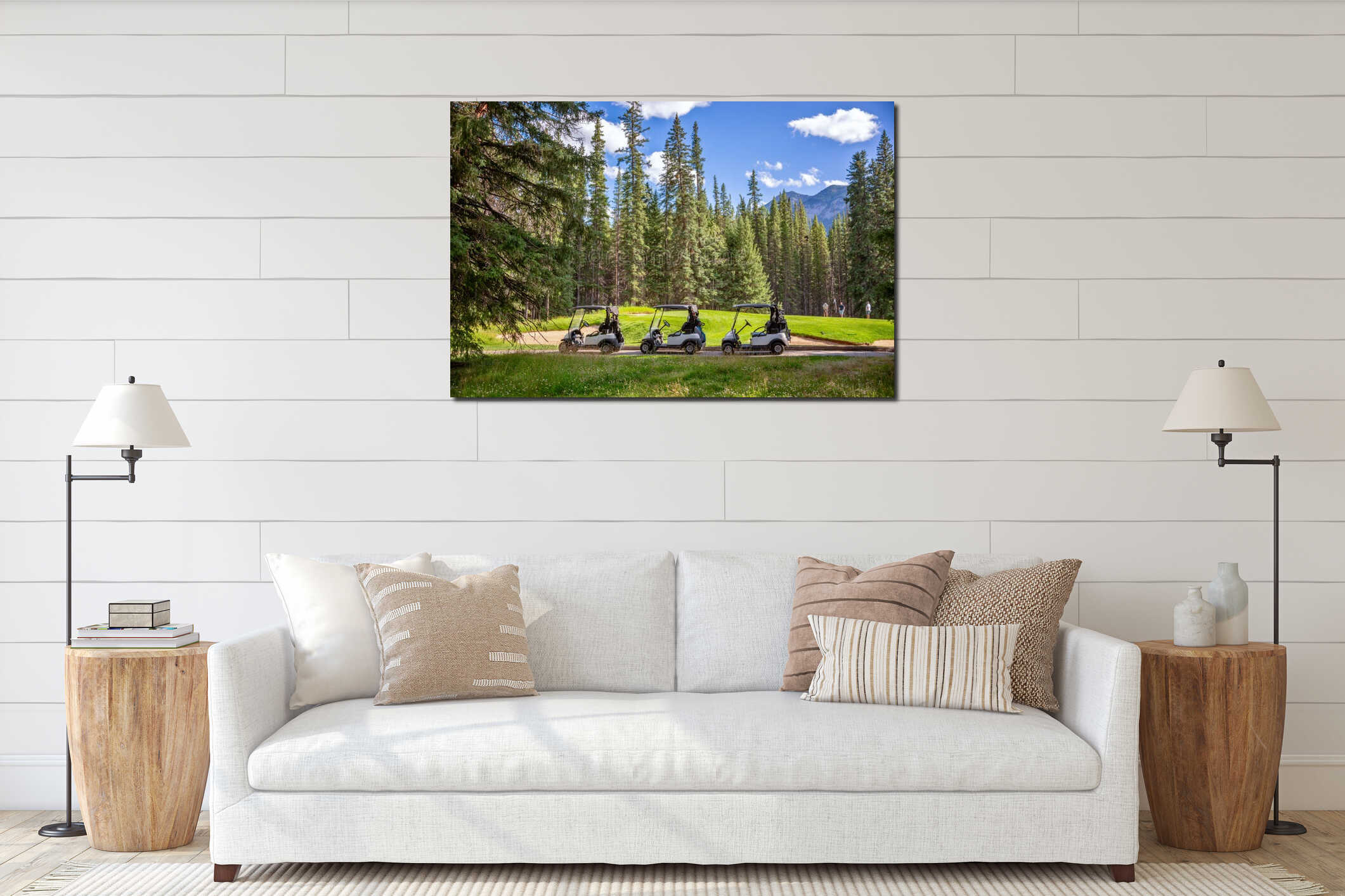 Canvas hanging interior mockup