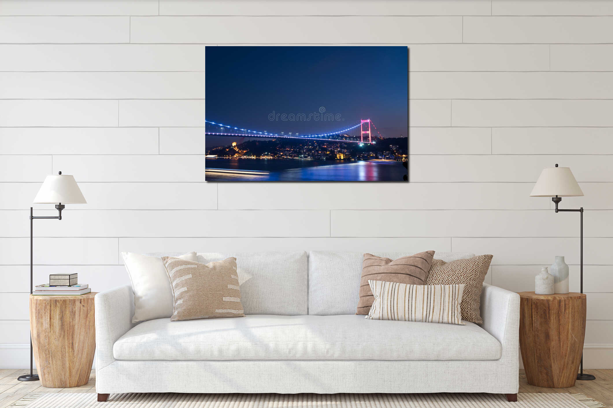 Fatih Sultan Mehmet Bridge in Istanbul interior mockup