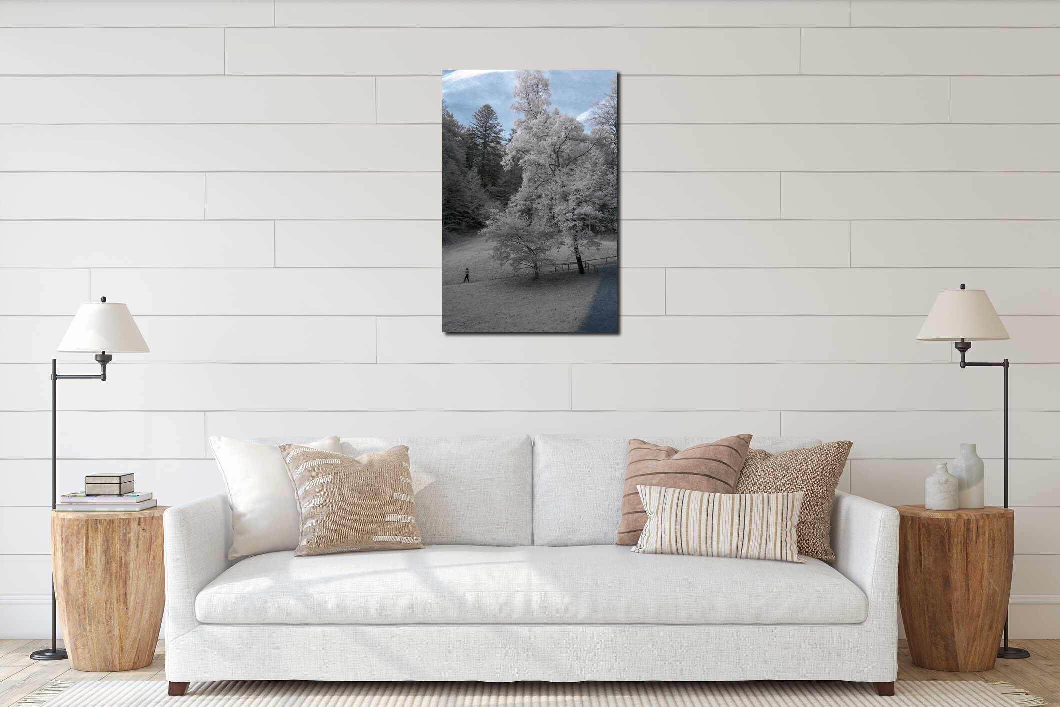 Germany bayern garden infrared alone girl interior mockup