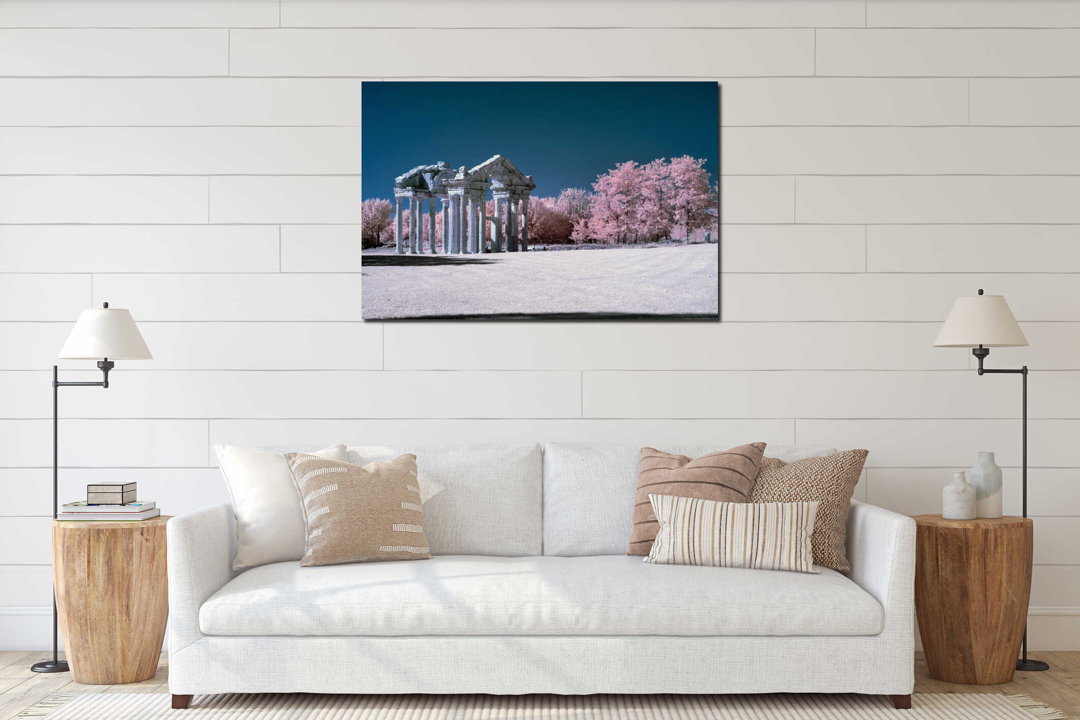 Turkey Aydin Karacasu Aphrodisias ancient city infrared photo interior mockup