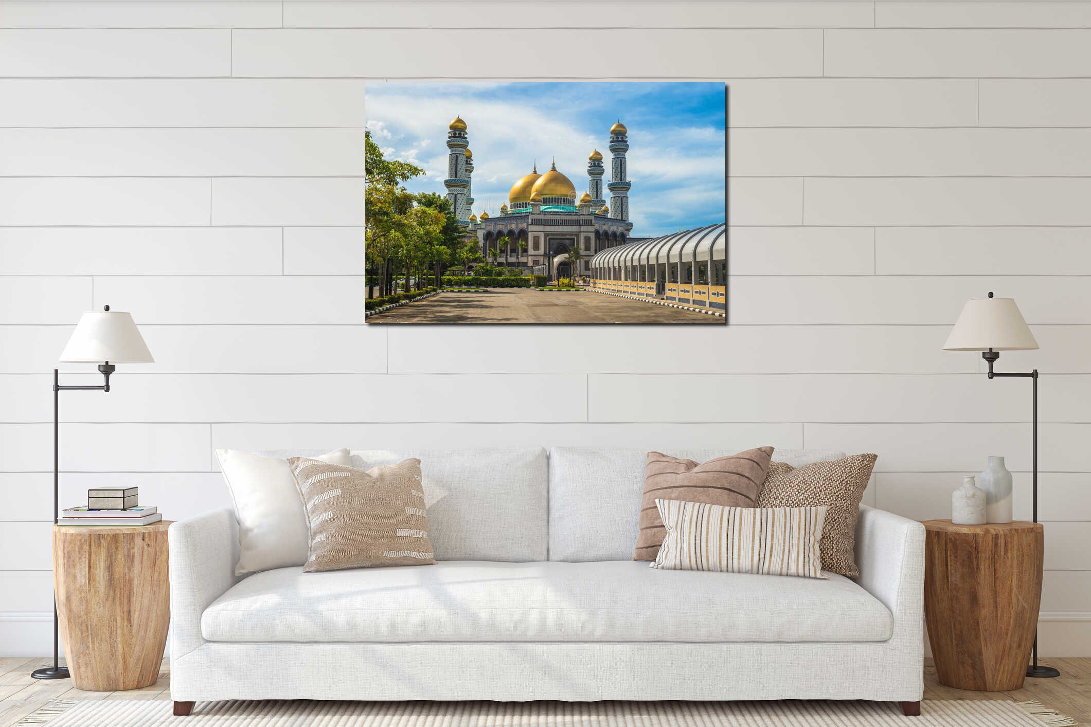 Jame Asr Hassanil Bolkiah Mosque in brunei interior mockup