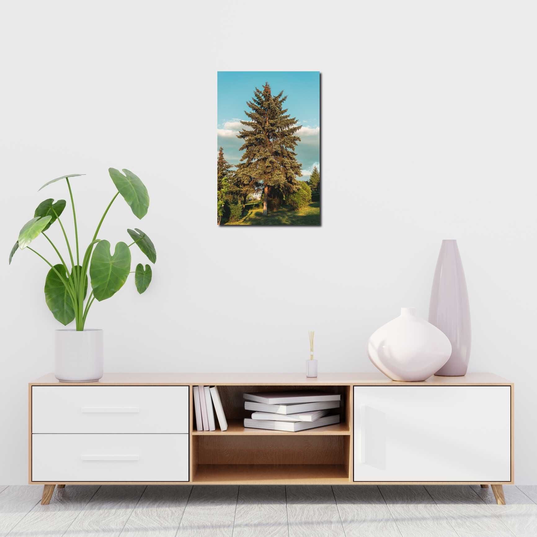 Canvas above sofa for size context