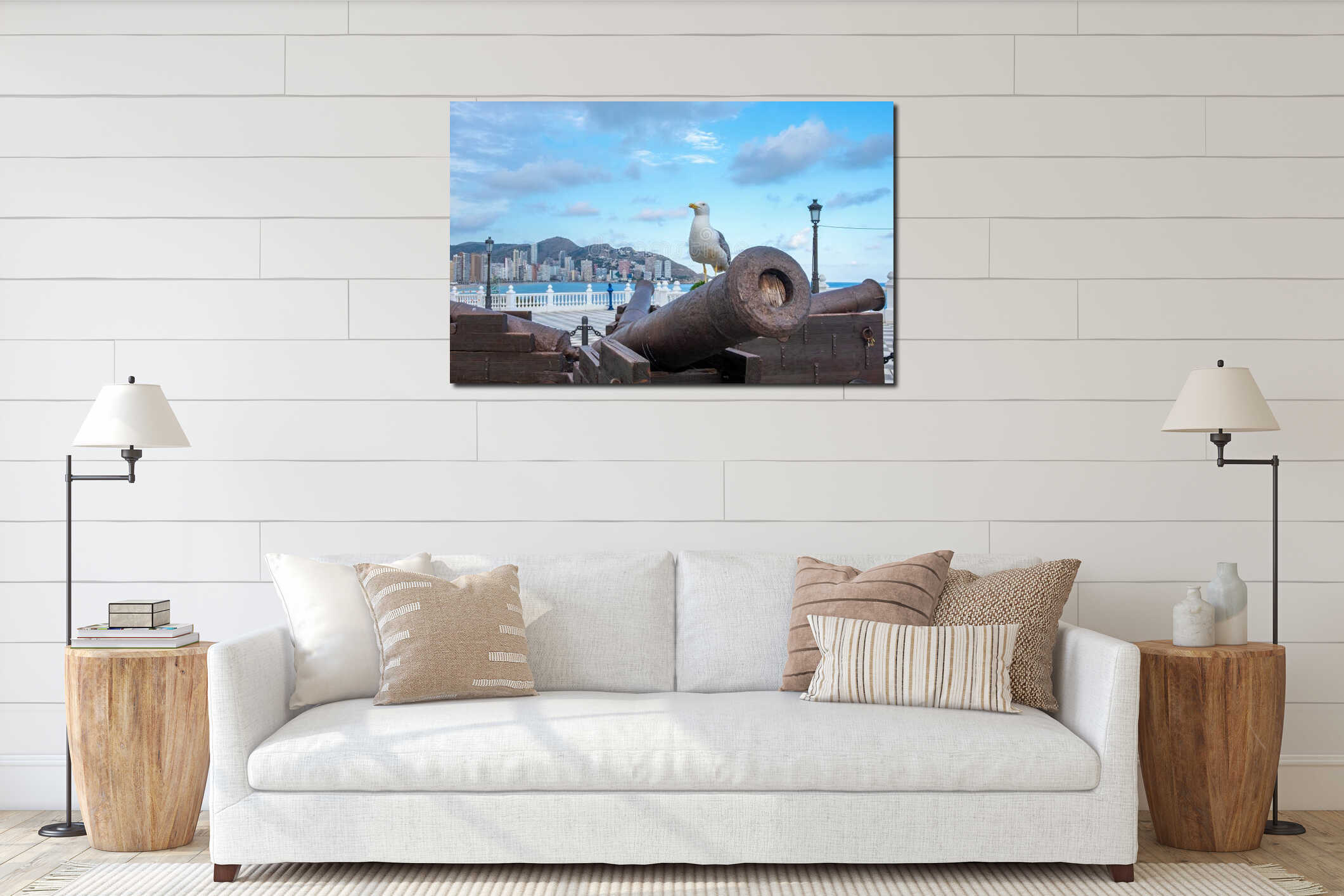 Benidorm Levante beach view from the Balcon del mar, Alicante - Spain interior mockup