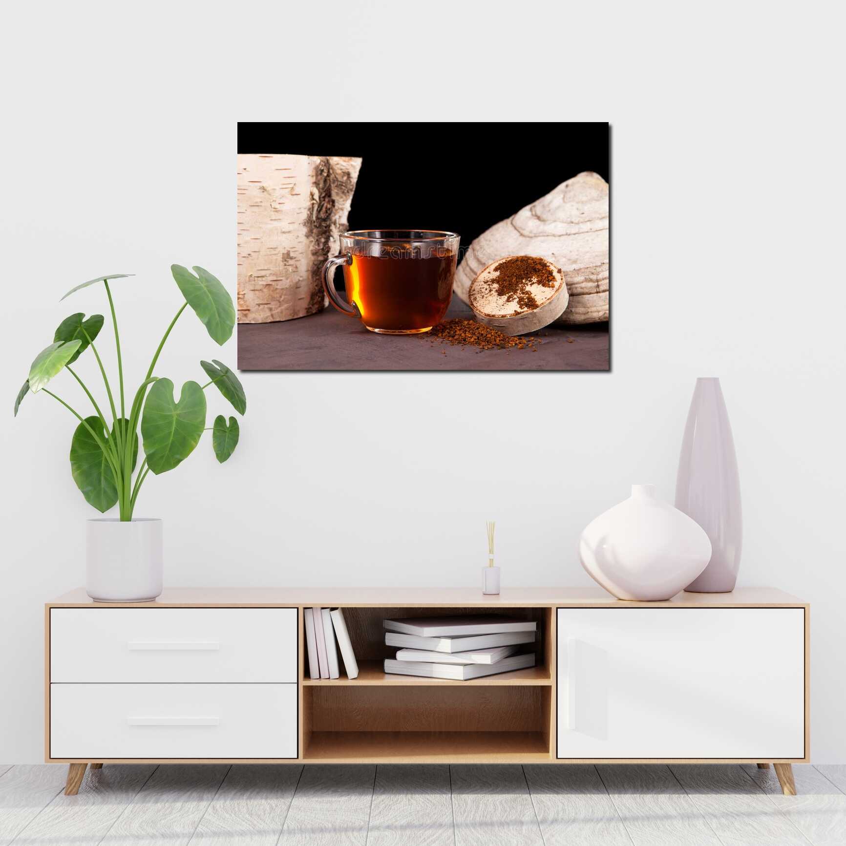 Canvas above sofa for size context