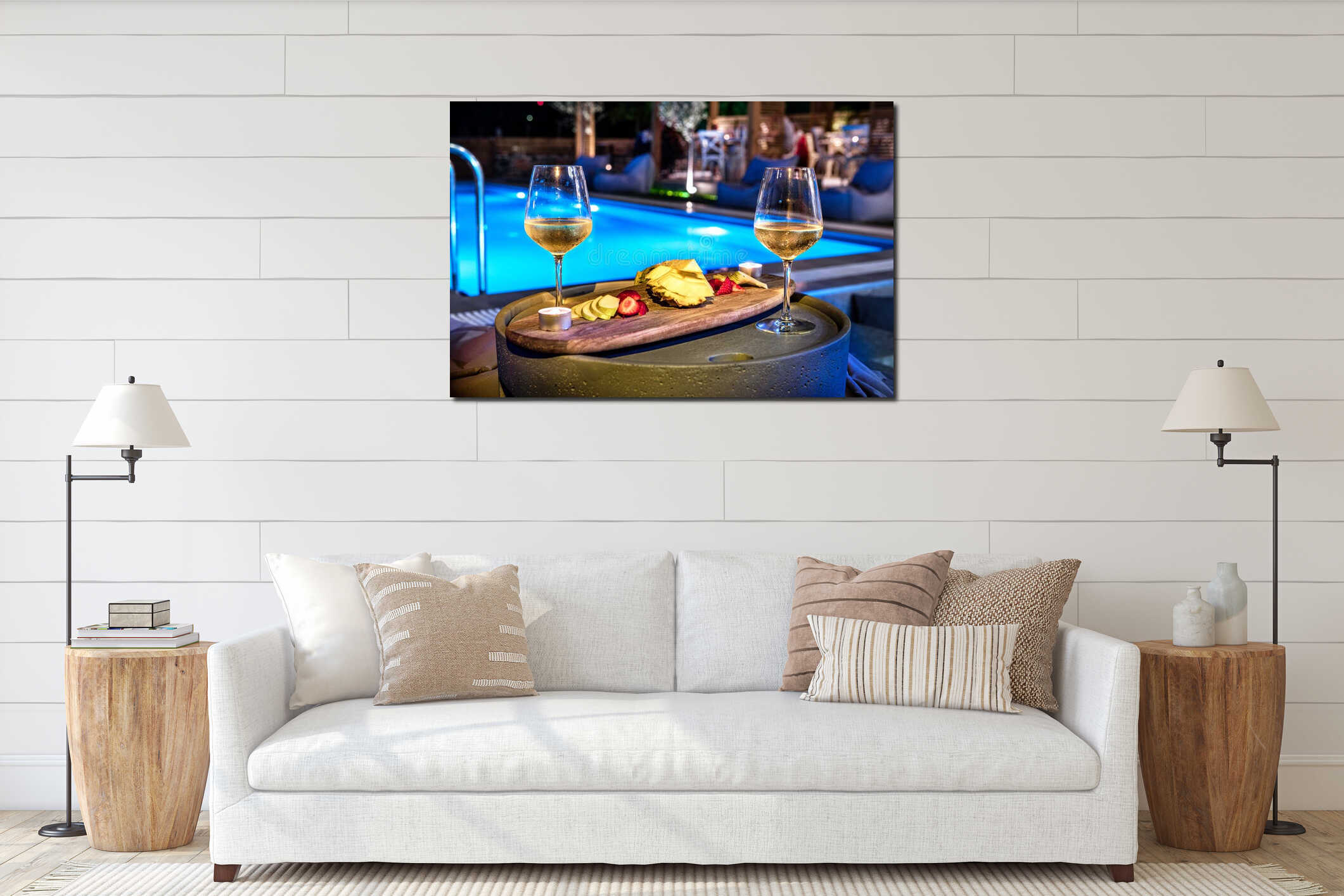 Dream holiday by the pool interior mockup