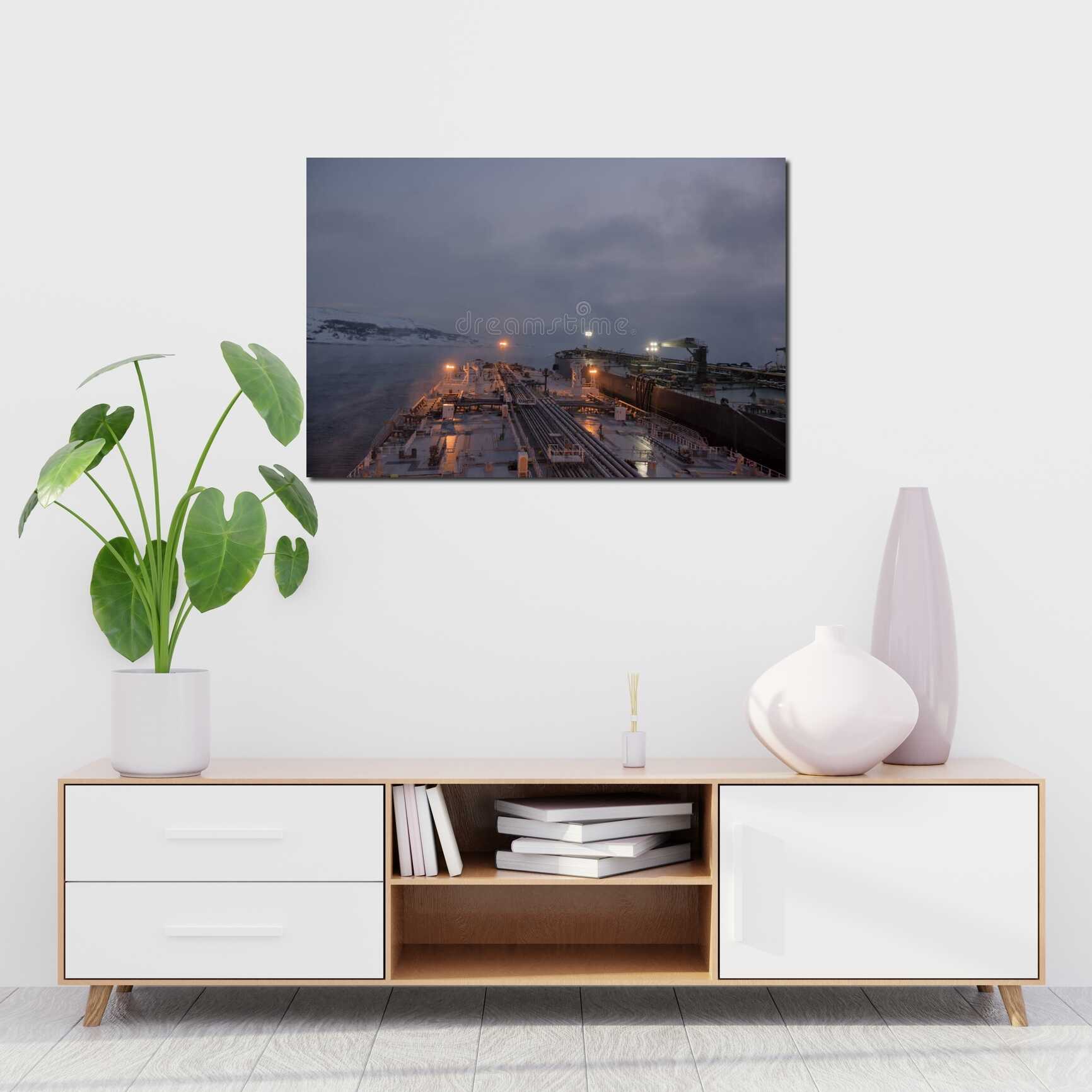 Canvas above sofa for size context