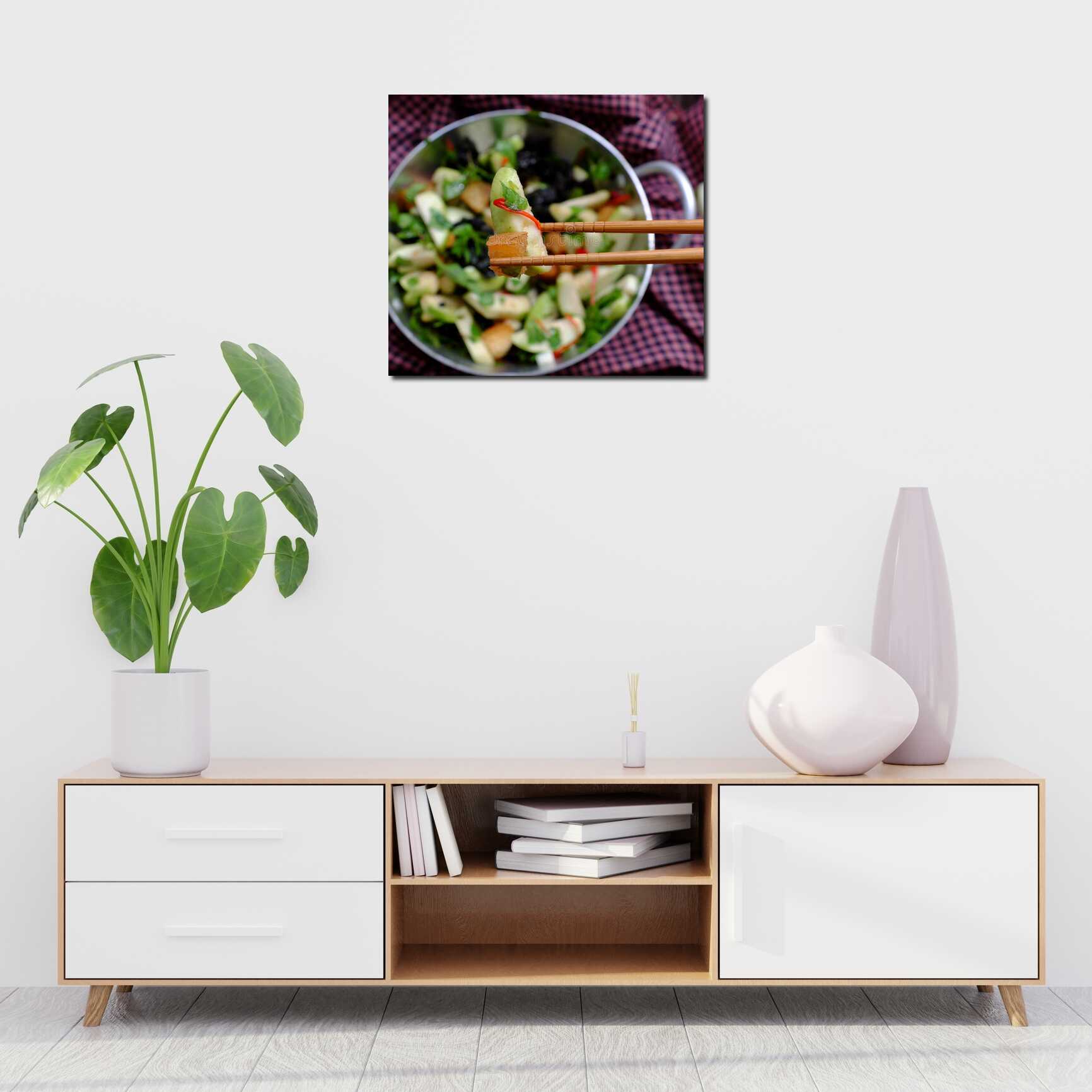 Canvas above sofa for size context