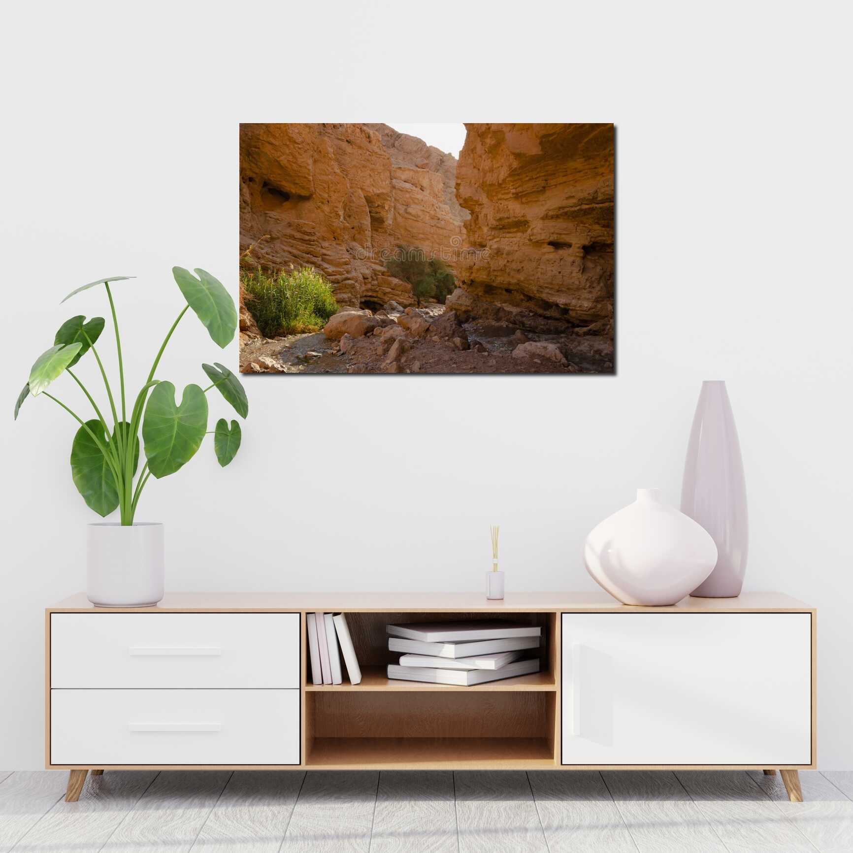 Canvas above sofa for size context