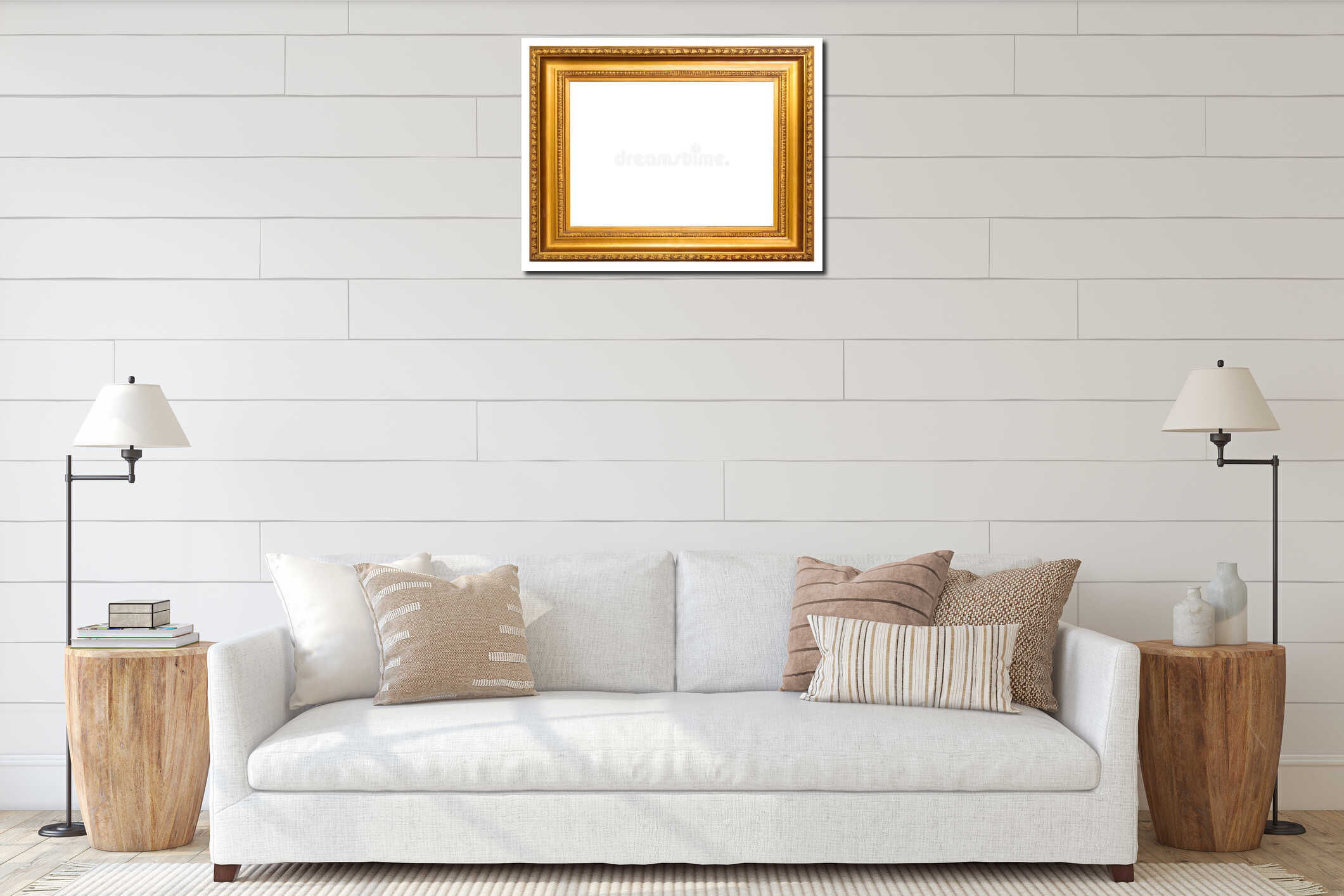 Golden frame interior mockup