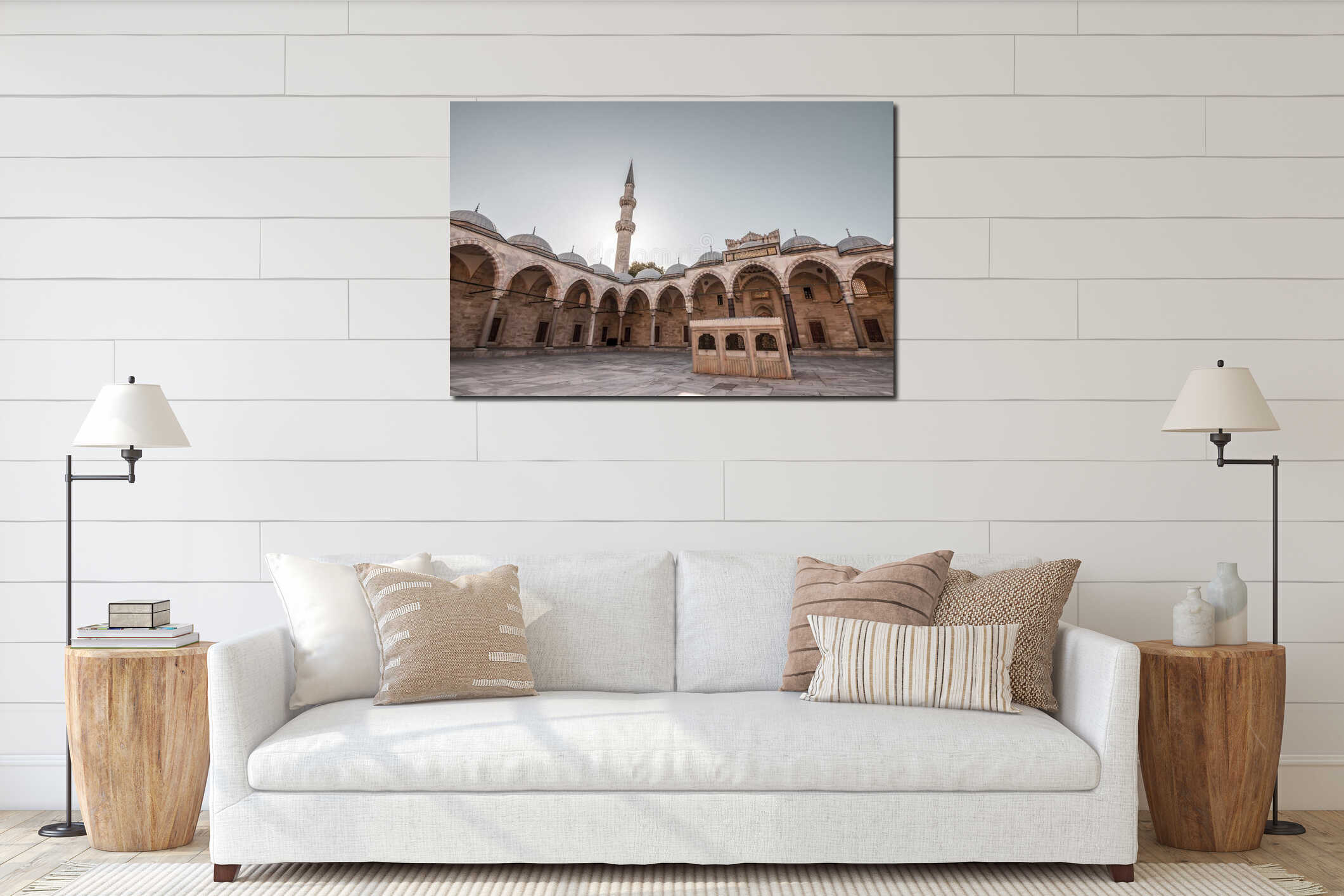 Suleymaniye Mosque, located on the Third Hill of Istanbul interior mockup