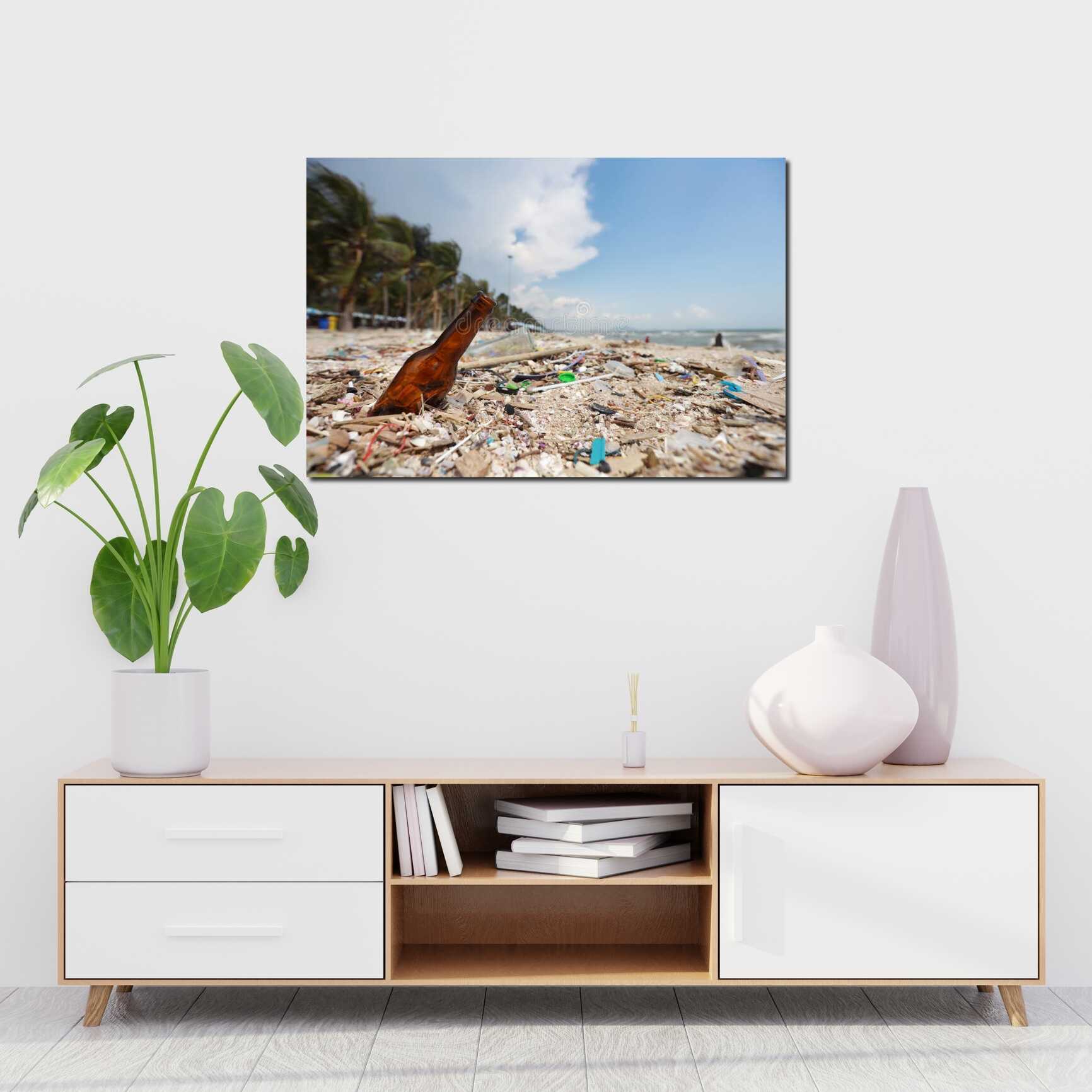 Canvas above sofa for size context