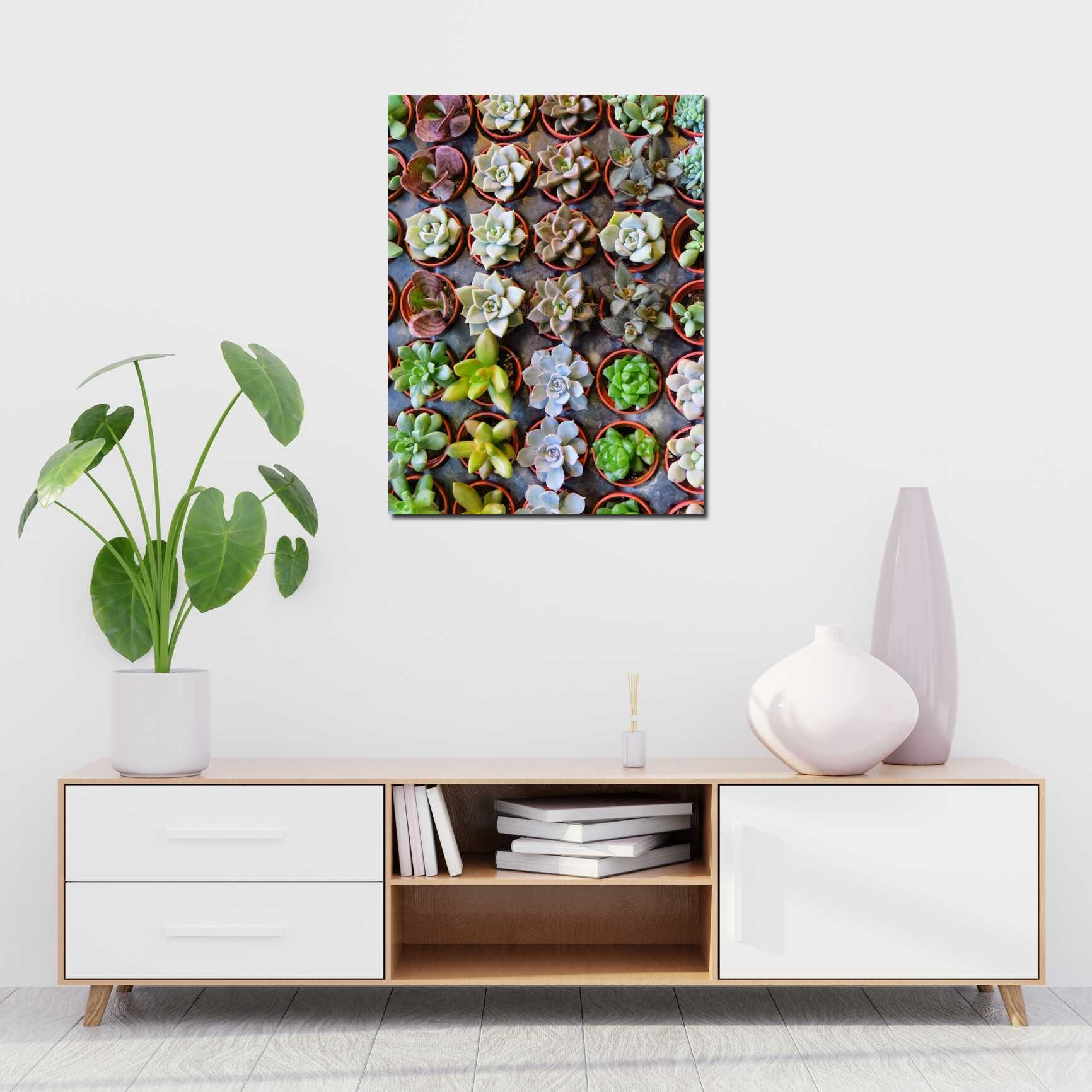 Canvas above sofa for size context