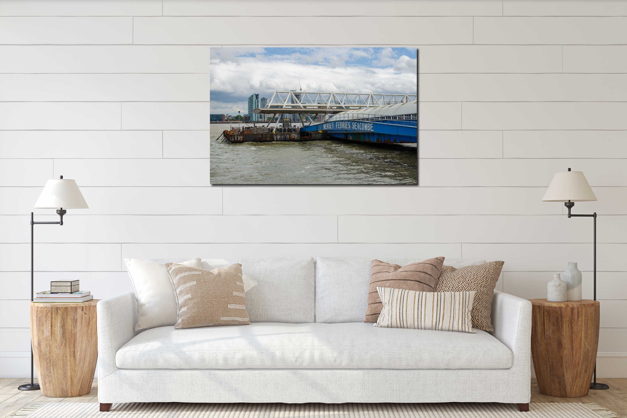 Floating pontoon at Seacombe ferry terminal interior mockup