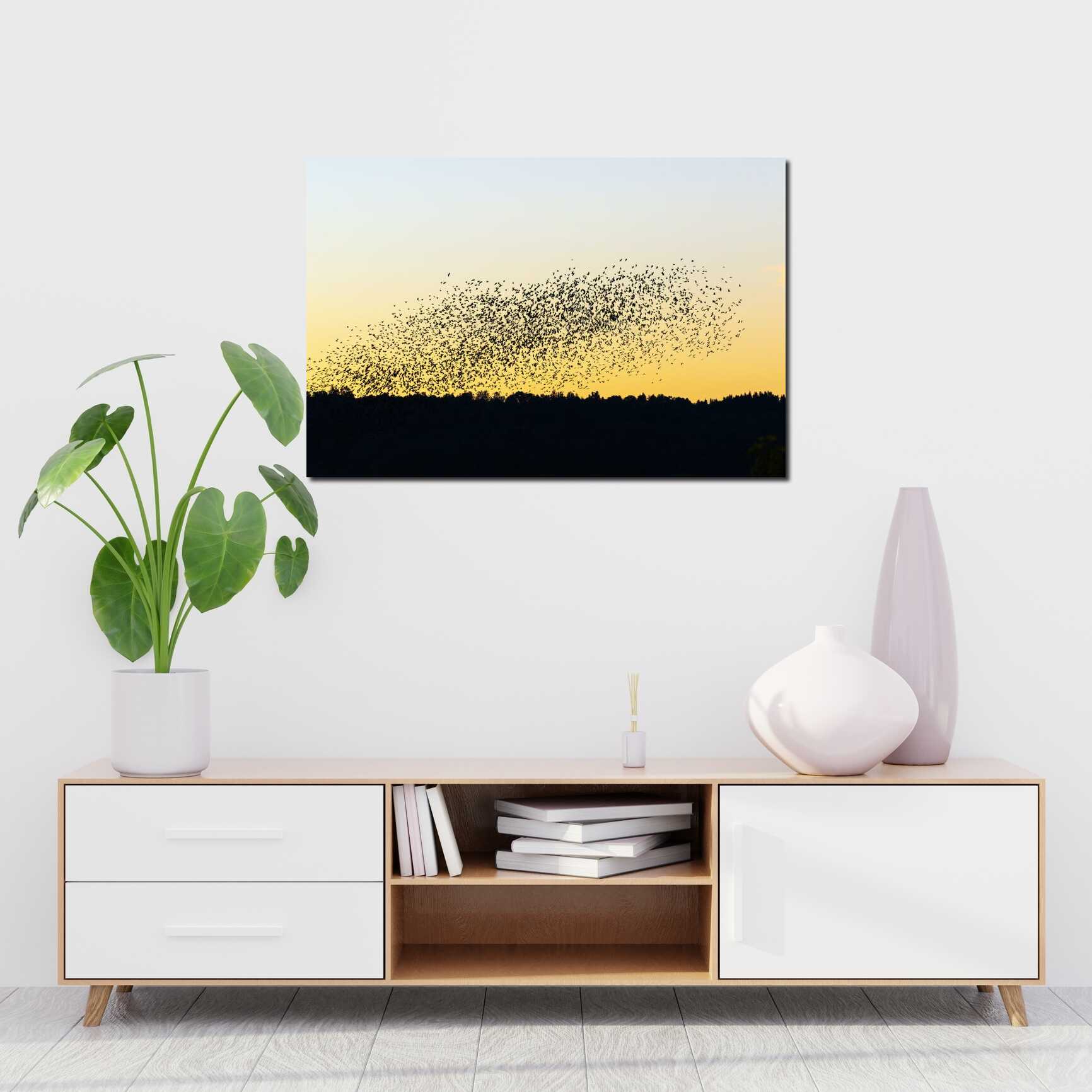 Canvas above sofa for size context