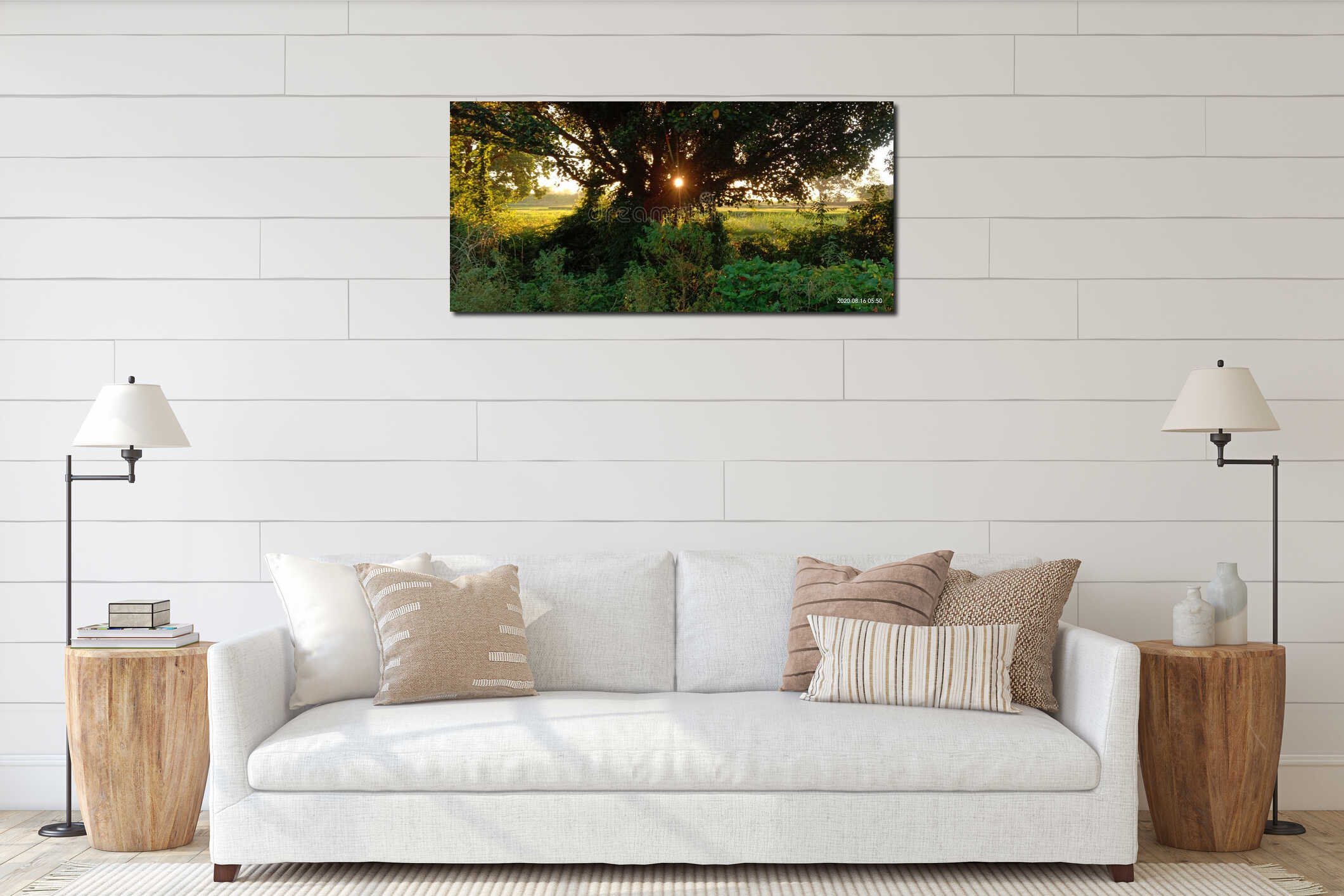 Morning sun rises so beautiful interior mockup