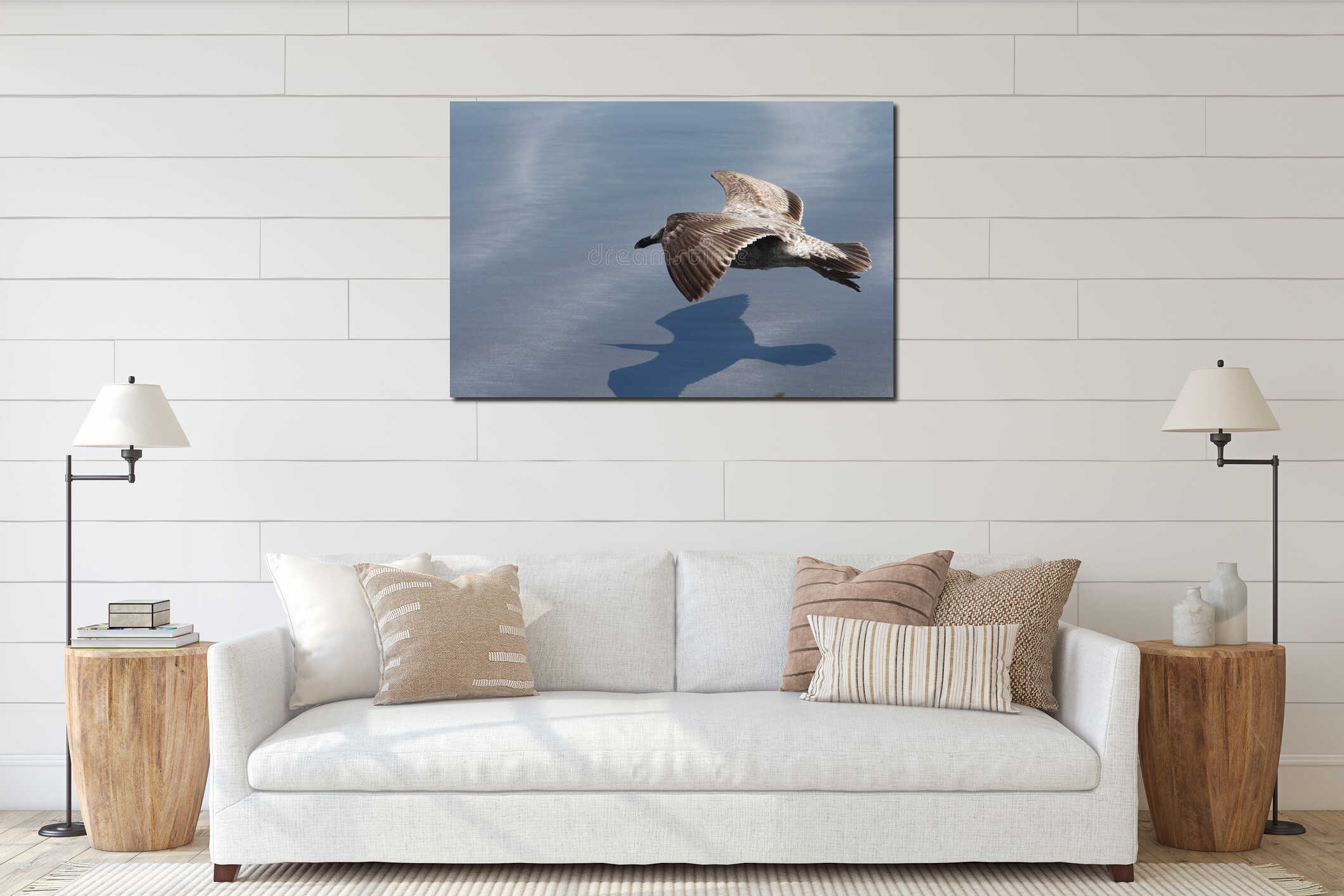 Seagull Flying Low interior mockup