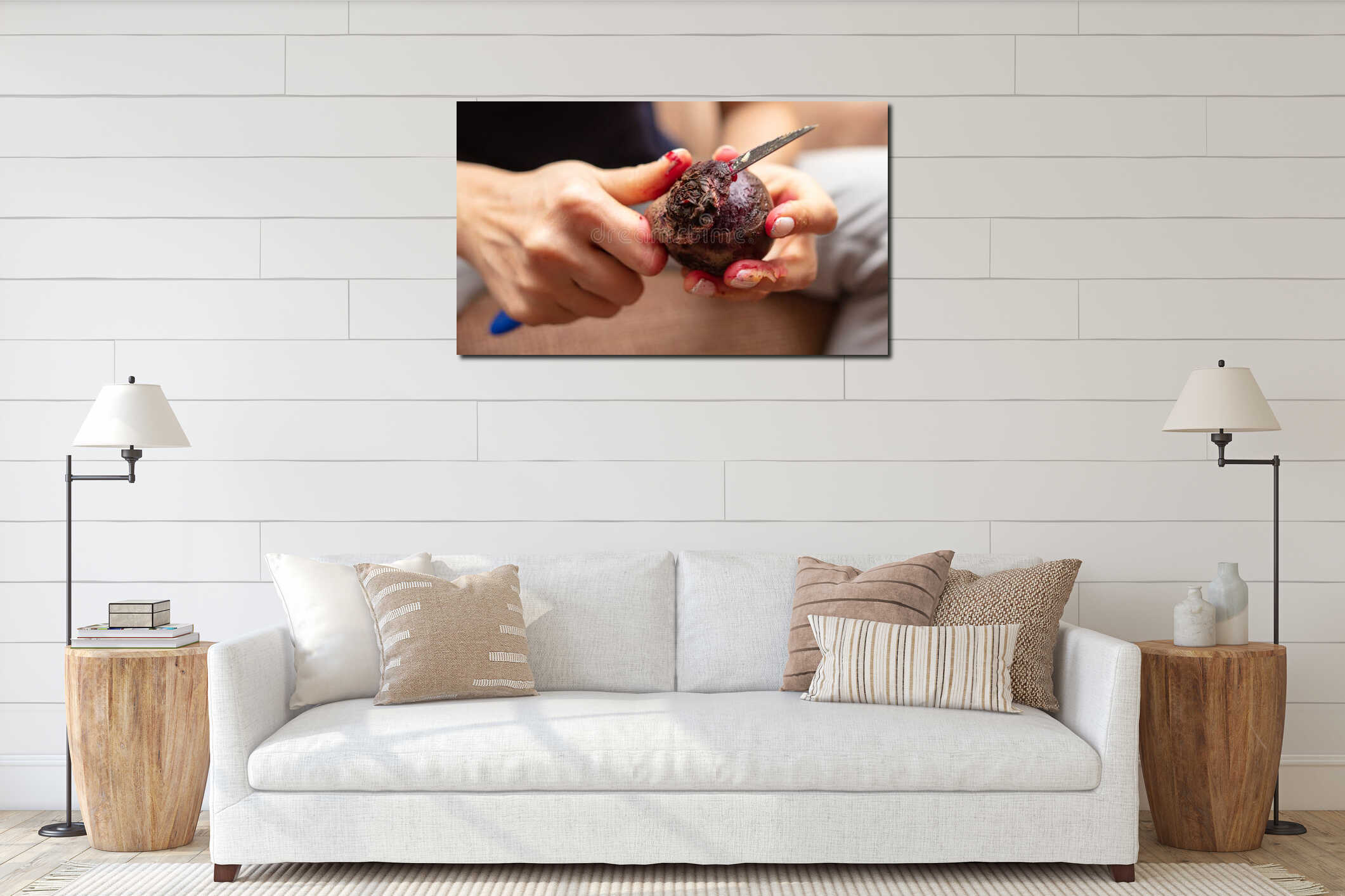 Canvas above sideboard for size context