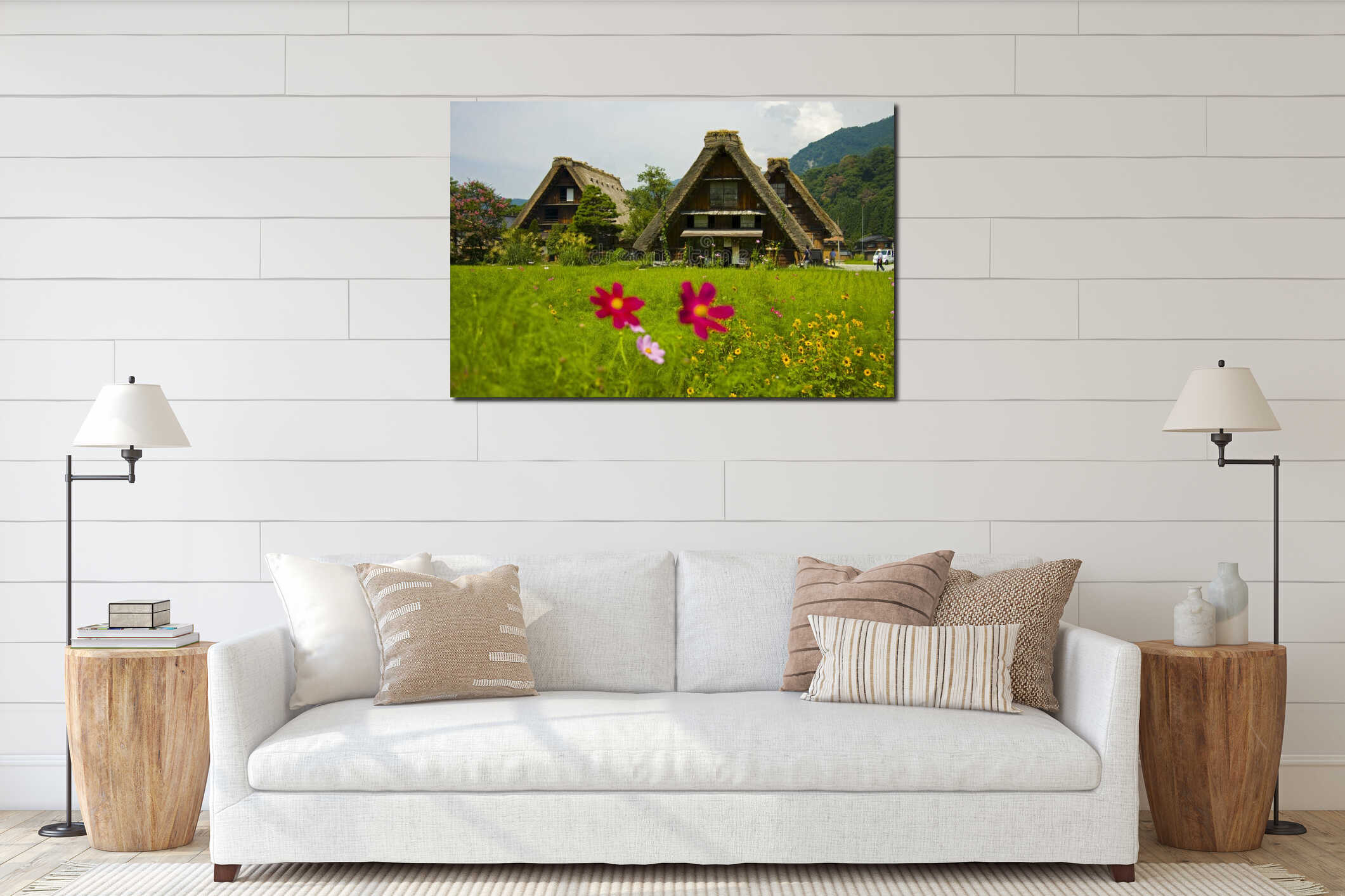 Canvas hanging interior mockup