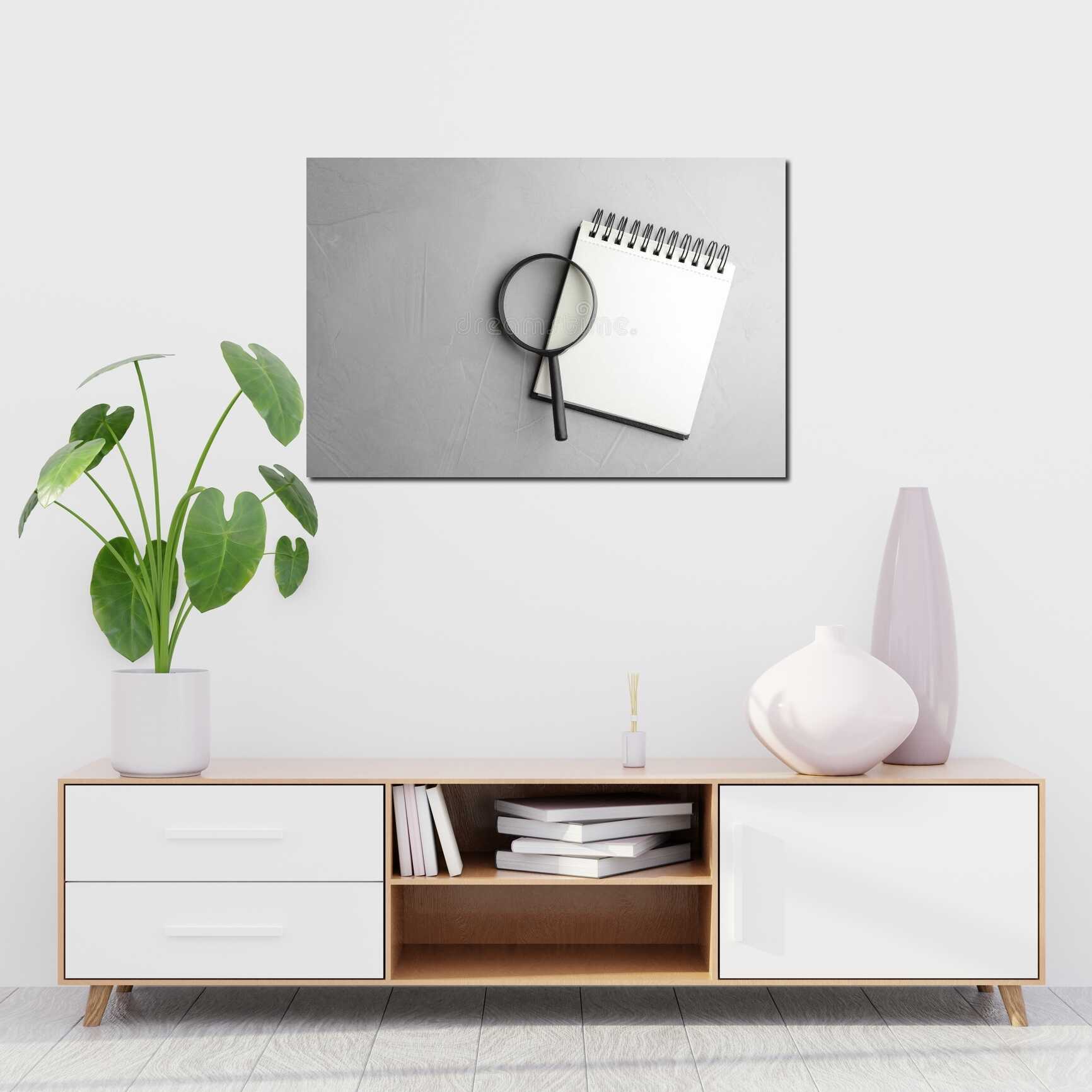 Canvas above sofa for size context